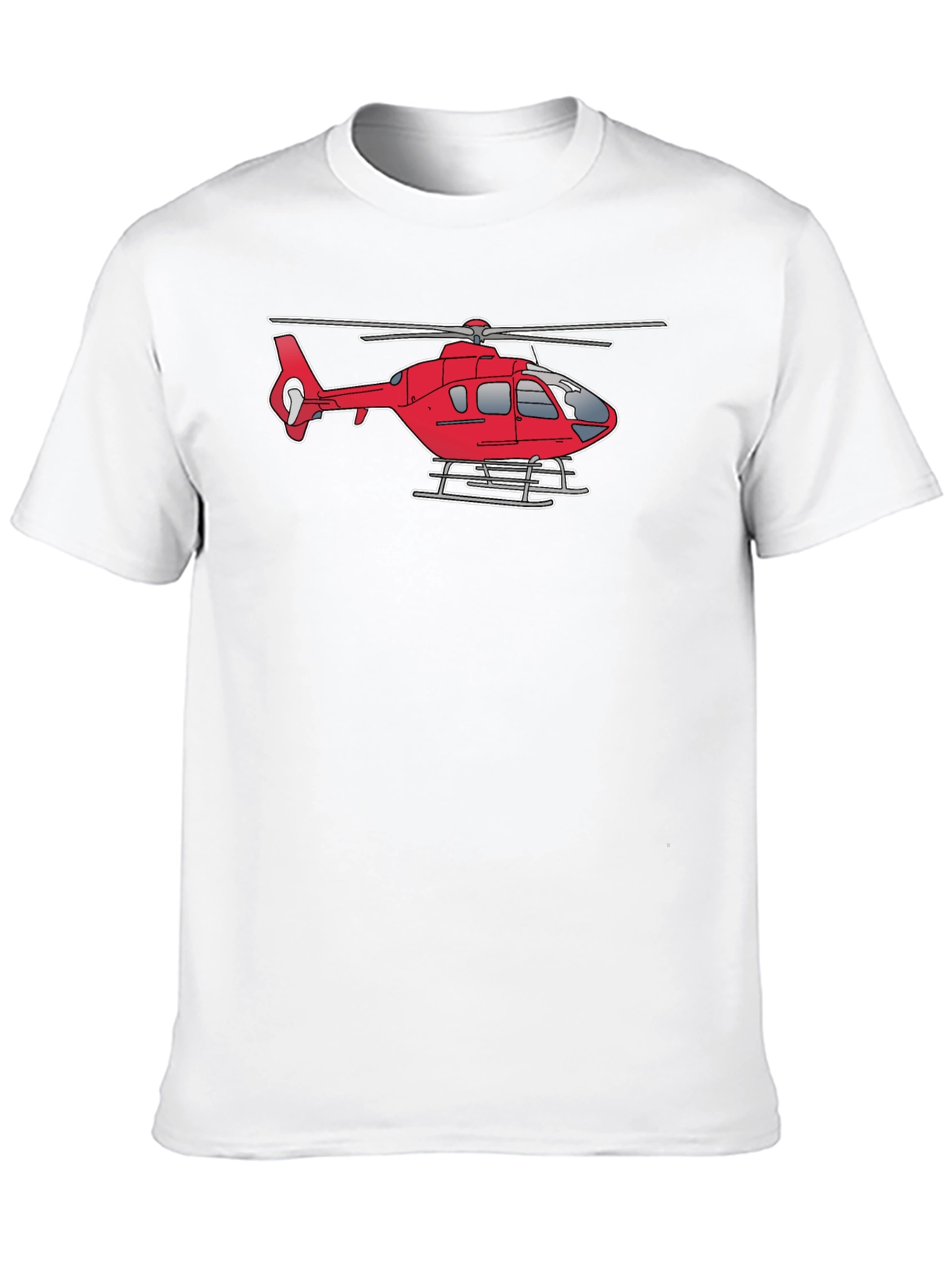Helicopter Graphic Tee - Black Cotton Casual Shirt