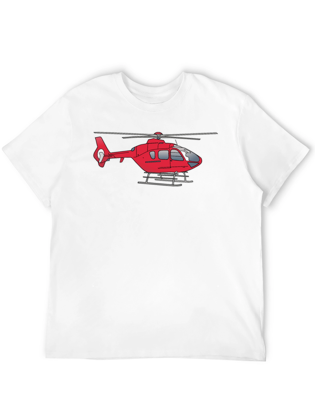 Helicopter Graphic Tee - Black Cotton Casual Shirt