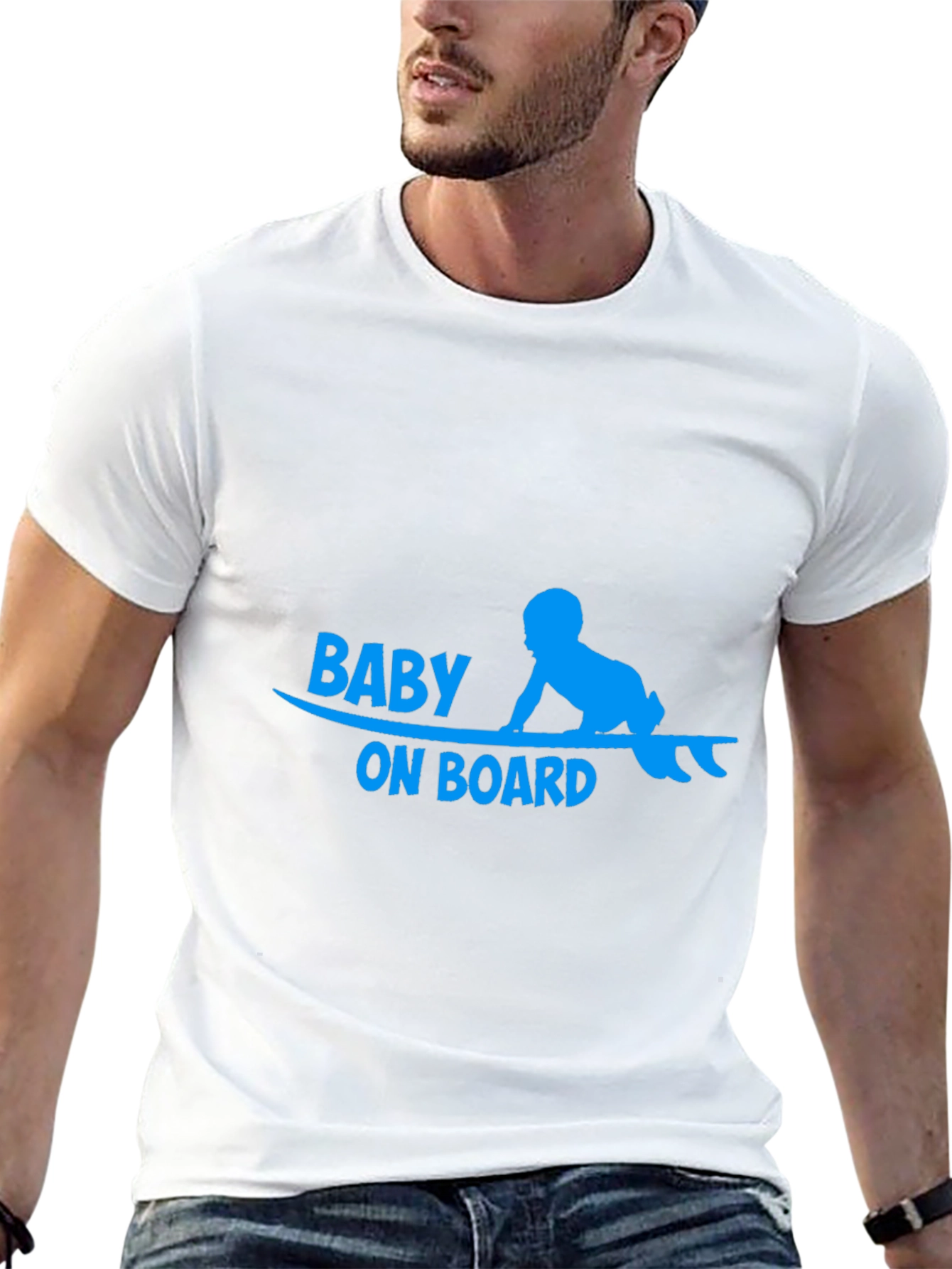 Baby on Board T-Shirt - Surfing Baby Design