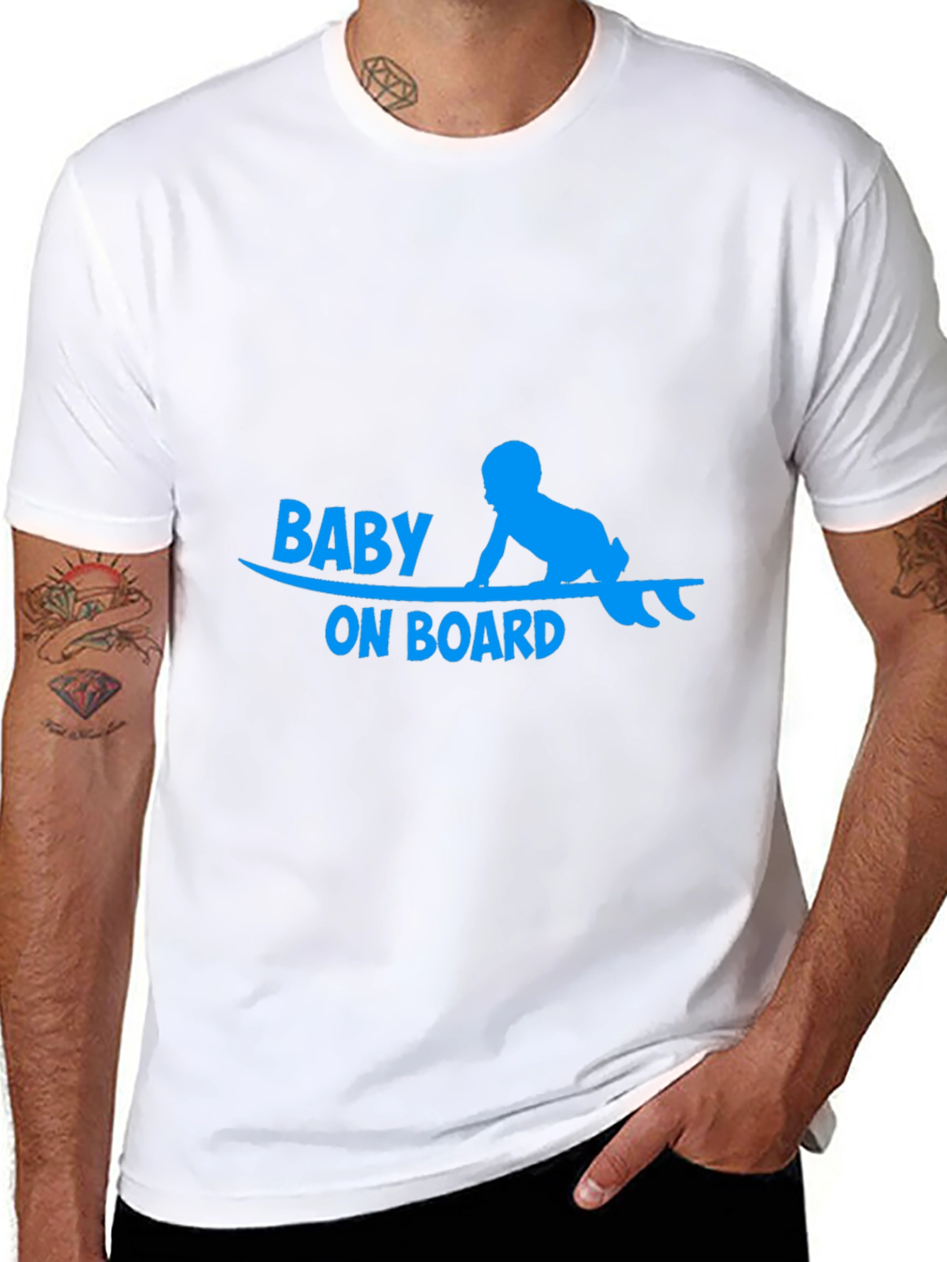 Baby on Board T-Shirt - Surfing Baby Design