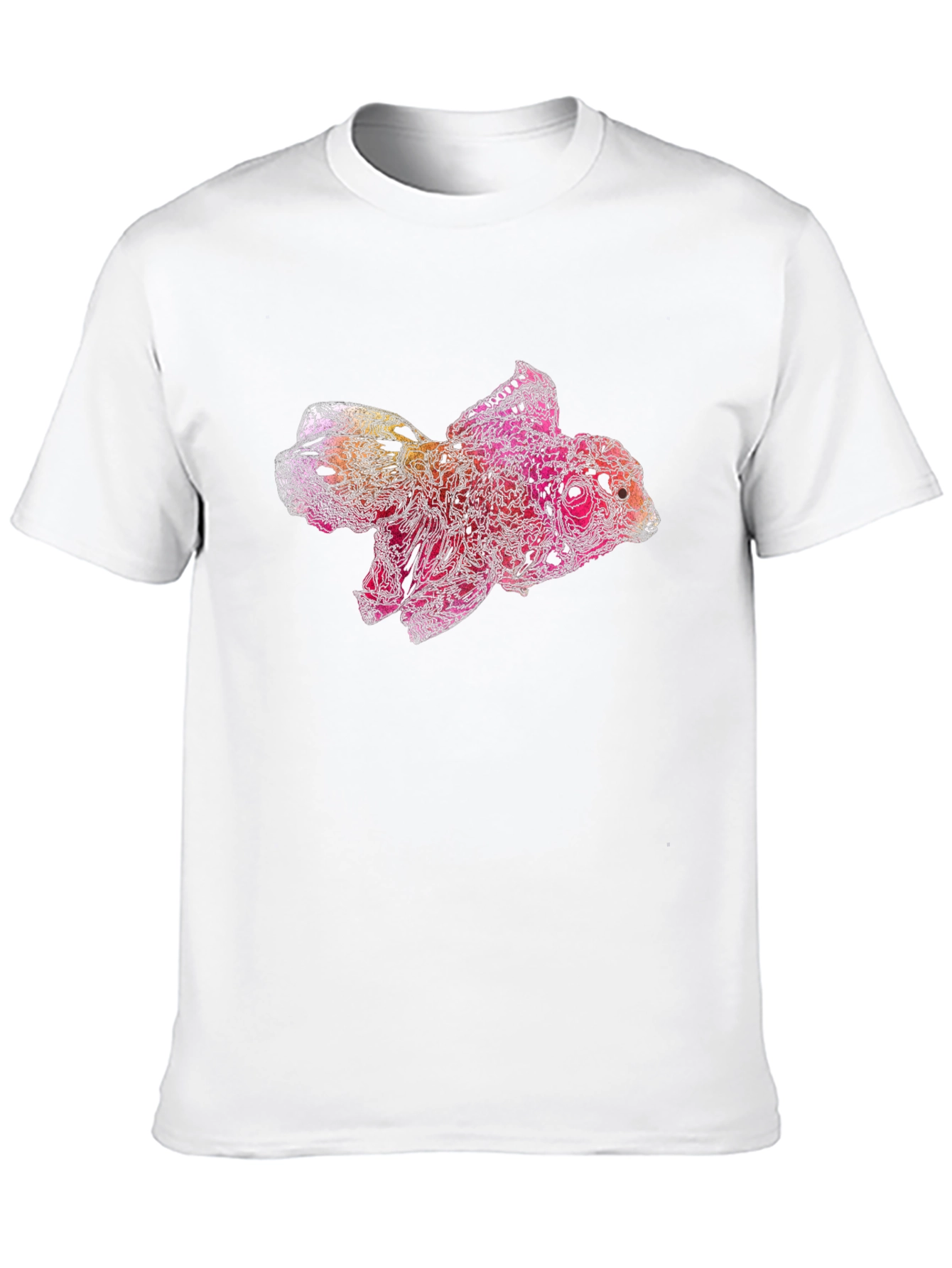 Abstract Fish Graphic Black T-Shirt
