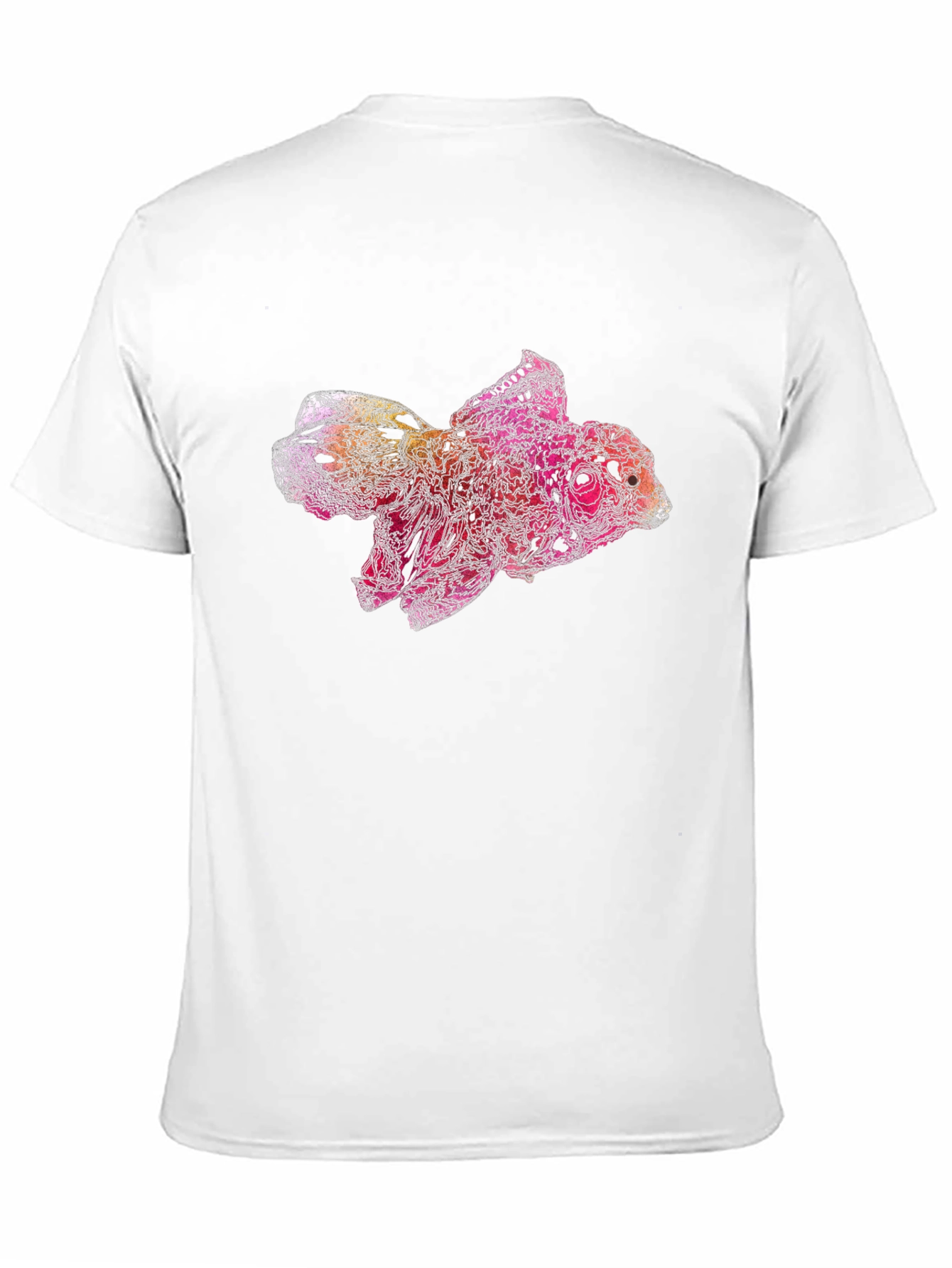 Abstract Fish Graphic Black T-Shirt