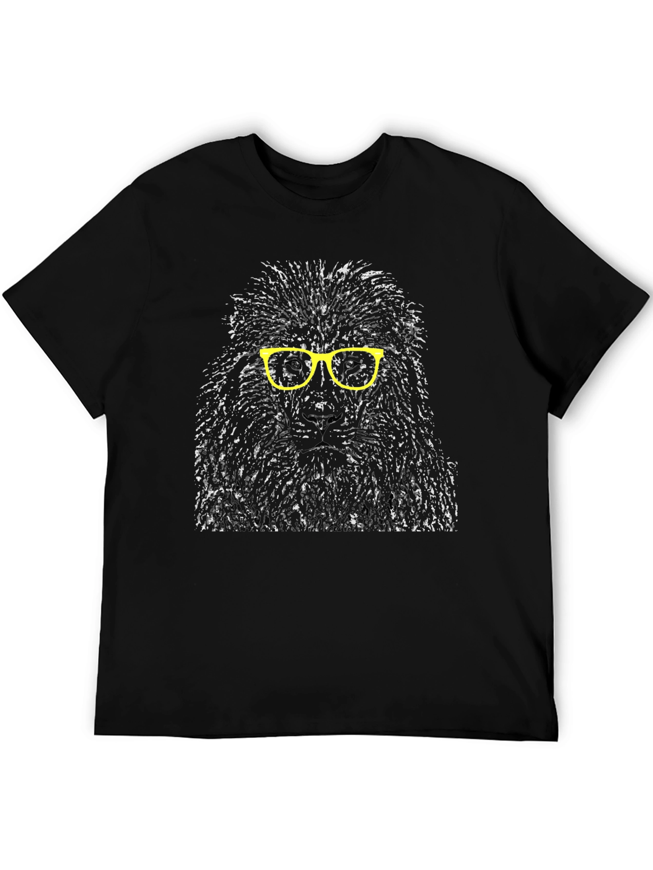 Lion Glasses Graphic Print T-Shirt