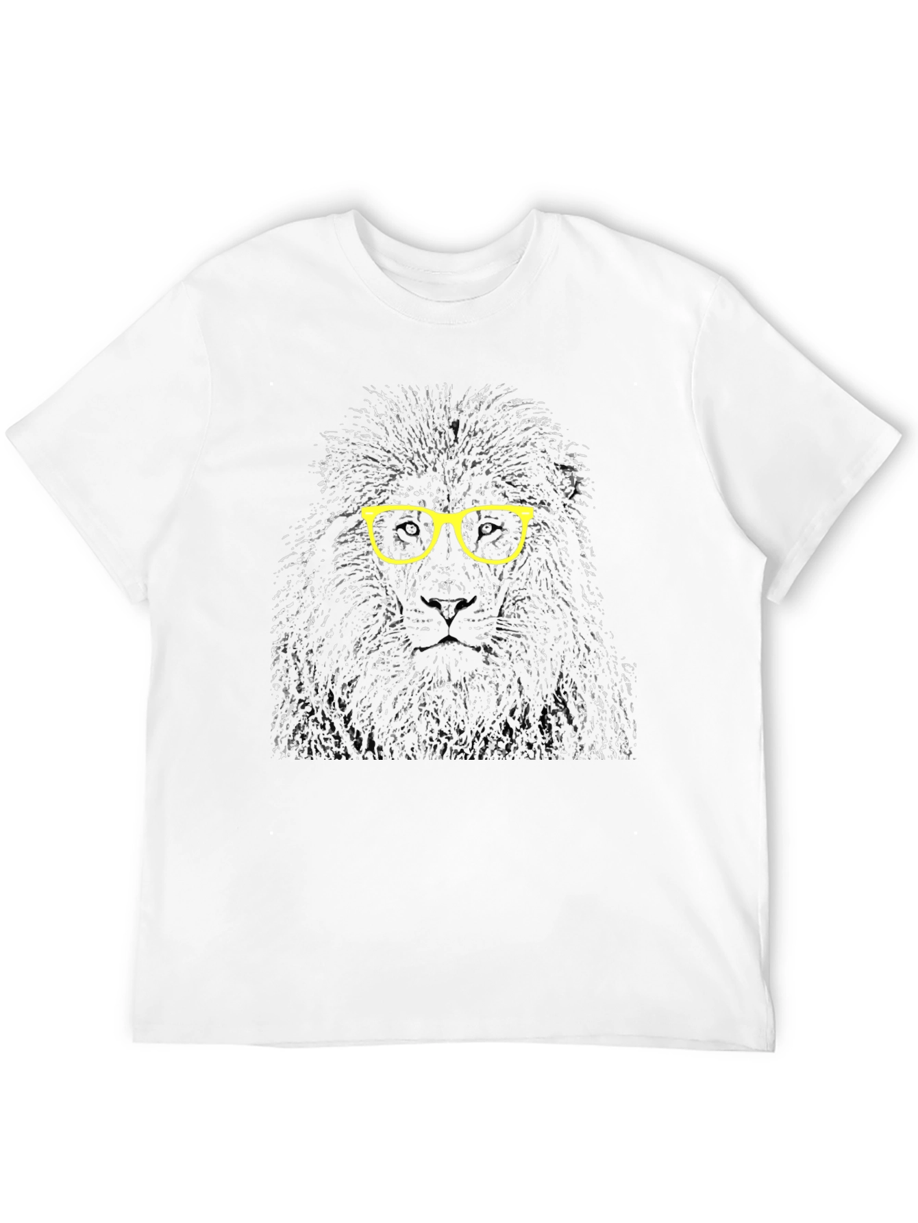 Lion Glasses Graphic Print T-Shirt