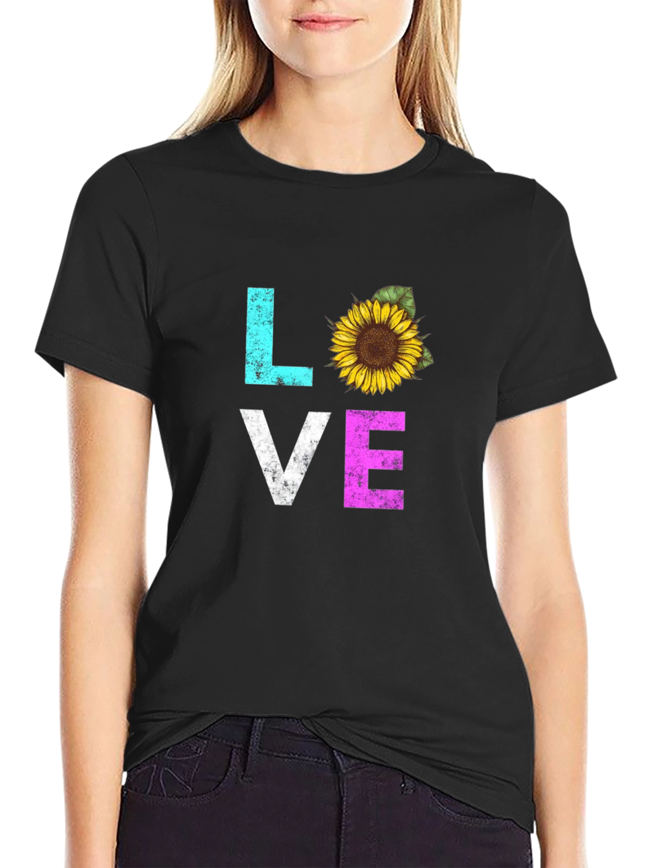 Love Sunflower Graphic T-Shirt