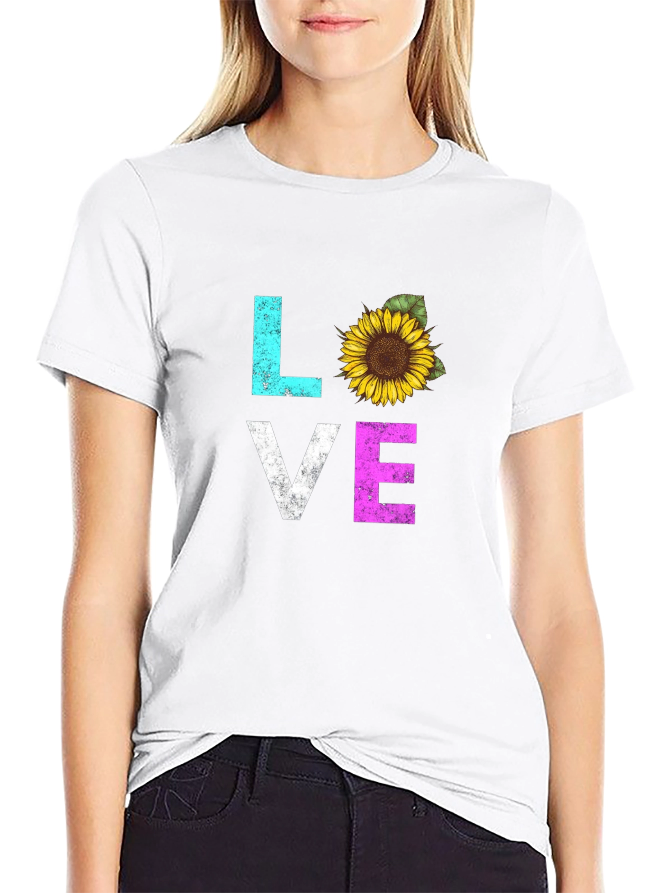 Love Sunflower Graphic T-Shirt