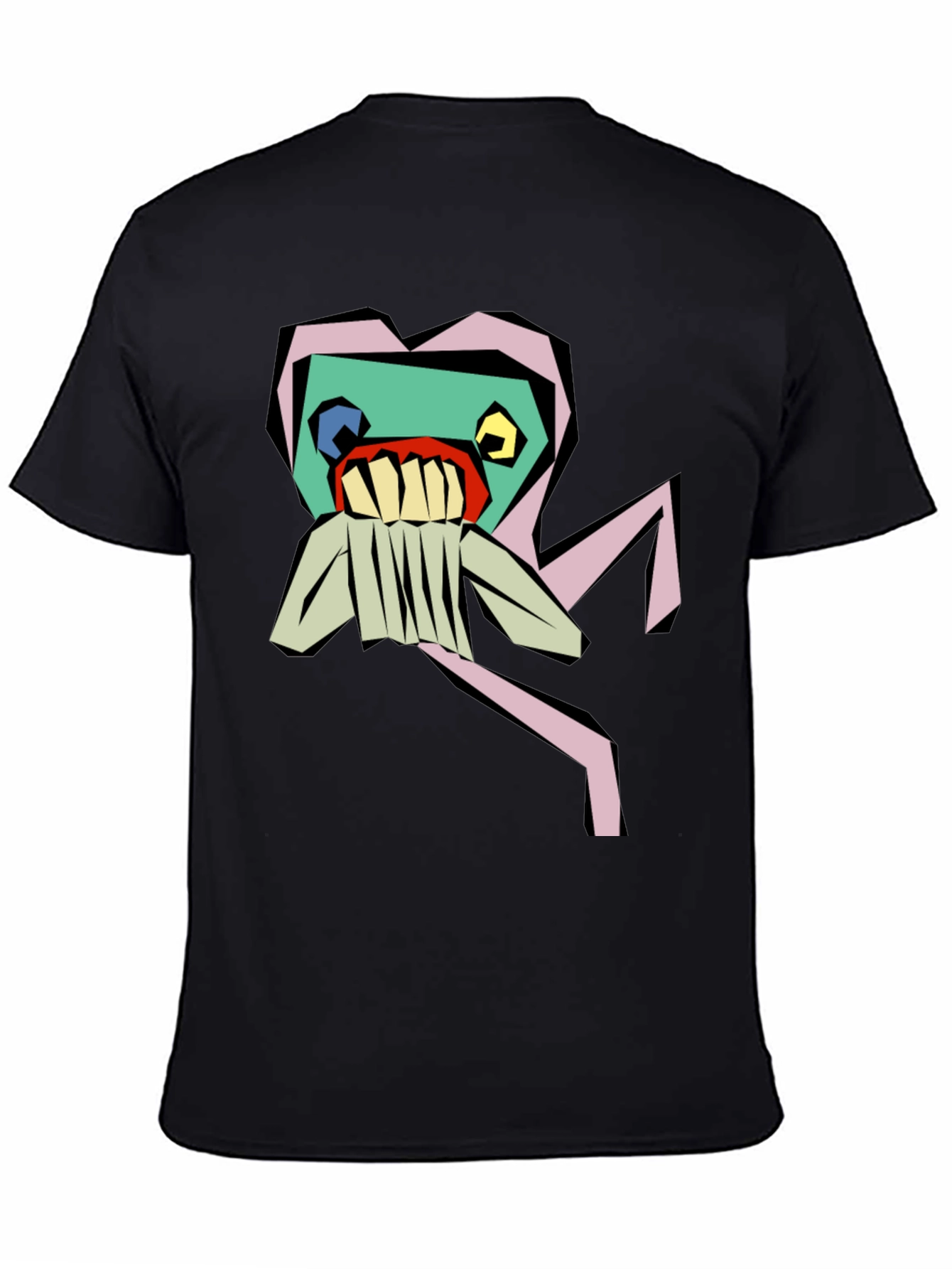 Abstract Monster Graphic Black Tee
