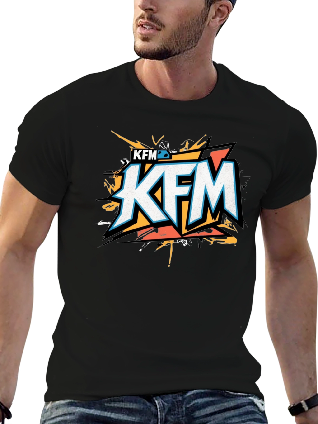 KFM Graphic T-Shirt - Black Crew Neck