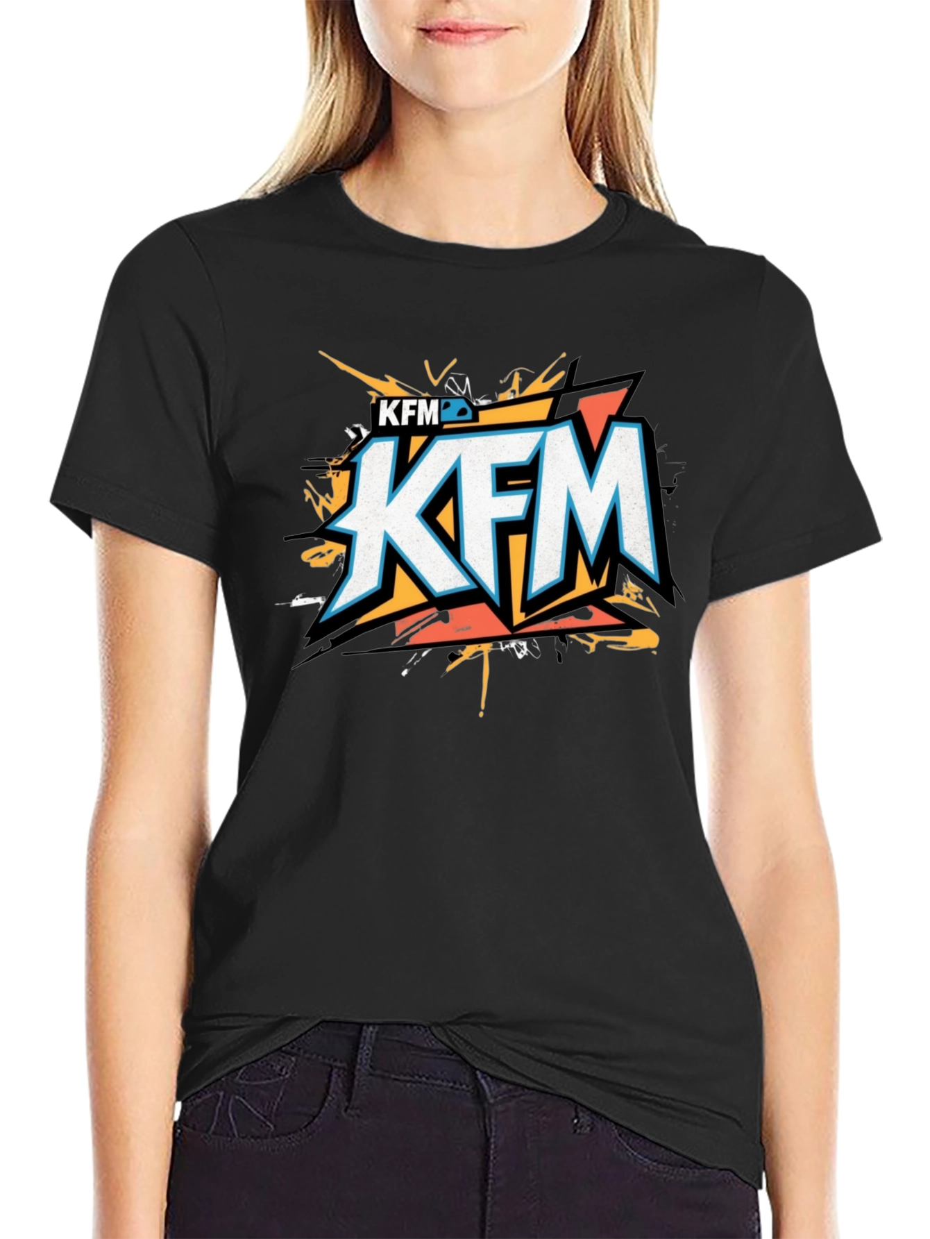 KFM Graphic T-Shirt - Black Crew Neck