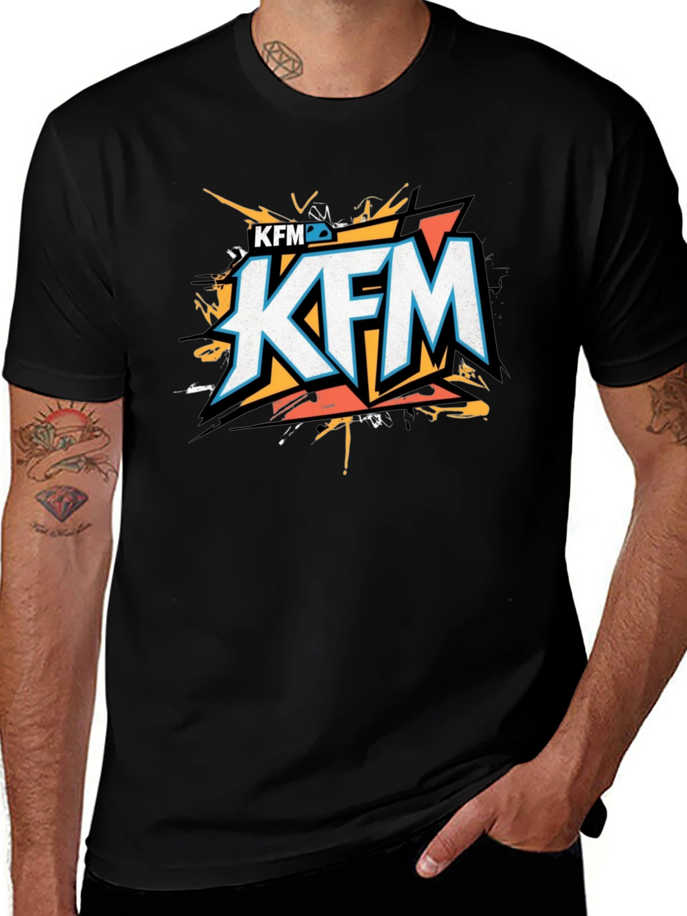 KFM Graphic T-Shirt - Black Crew Neck