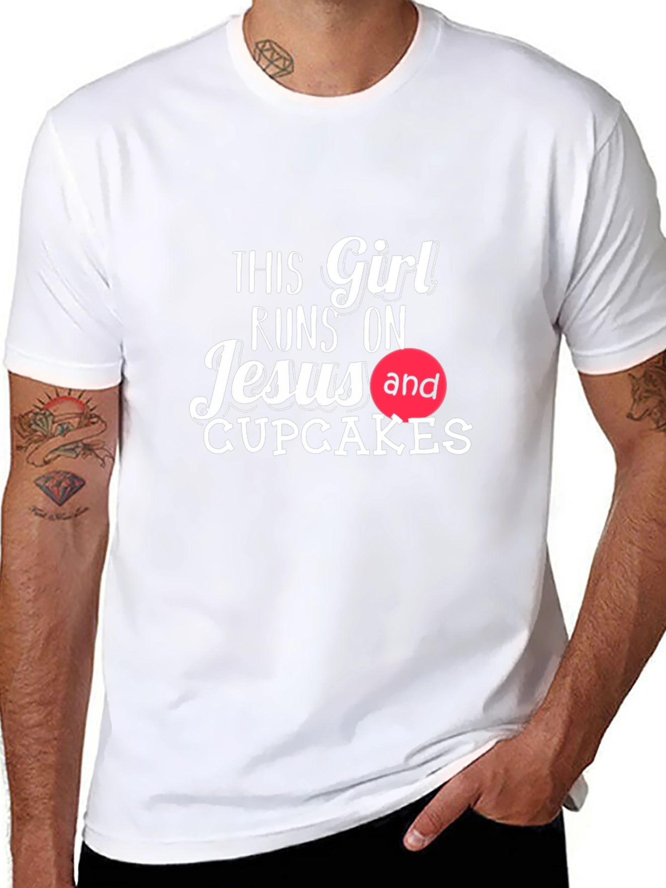 Girl Runs on Jesus and Cupcakes T-Shirt