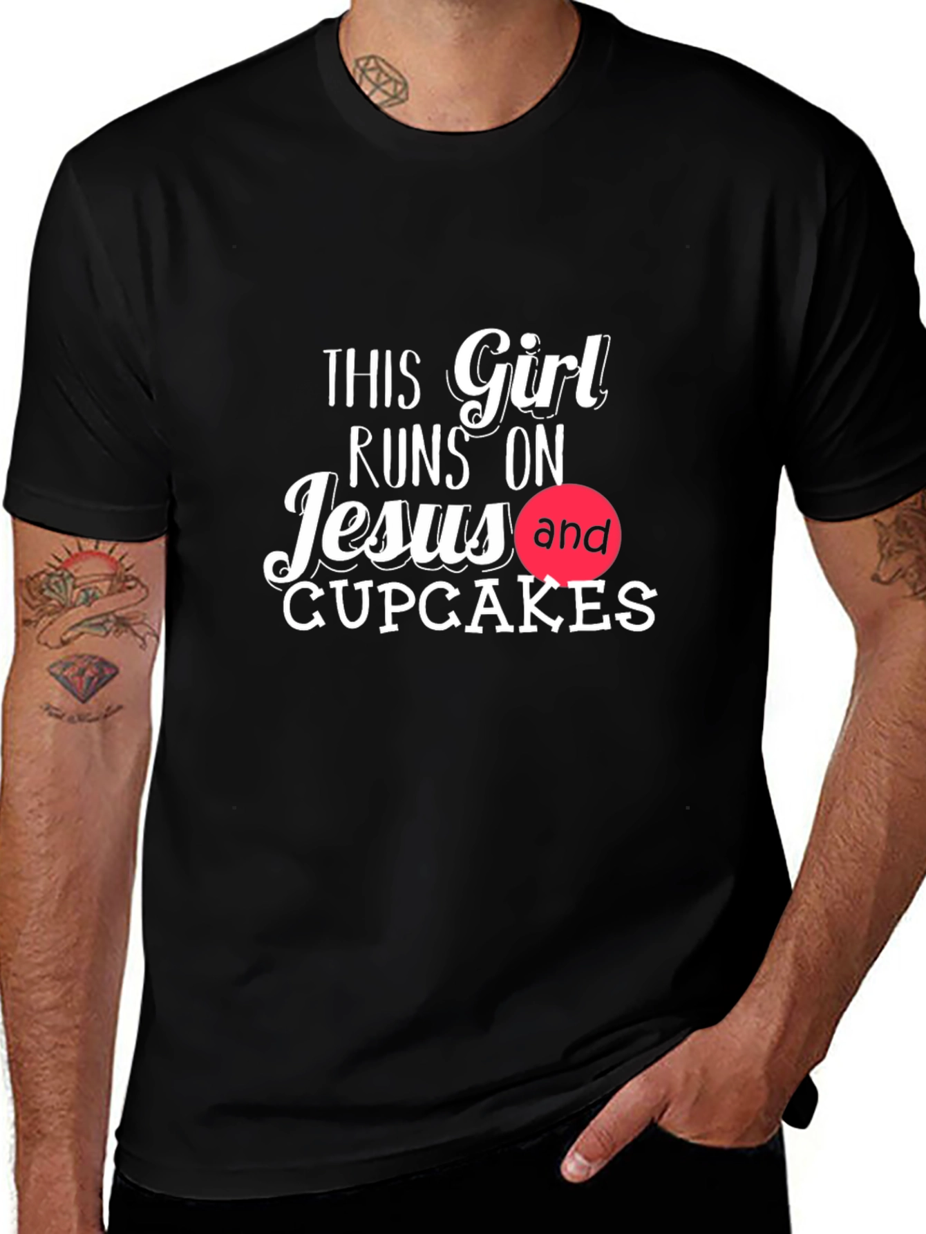 Girl Runs on Jesus and Cupcakes T-Shirt