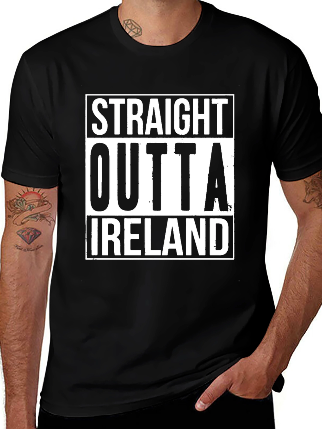 Straight Outta Ireland Black T-Shirt