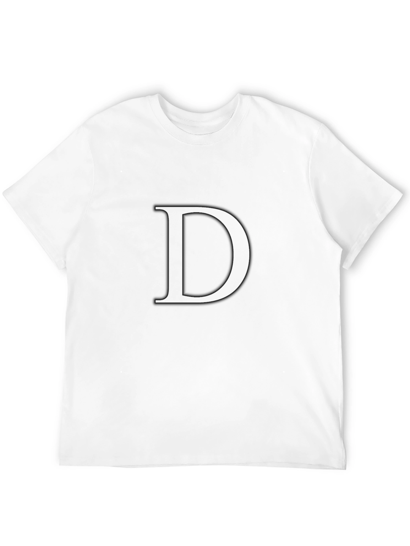 Mens Black T-Shirt with Letter D Design