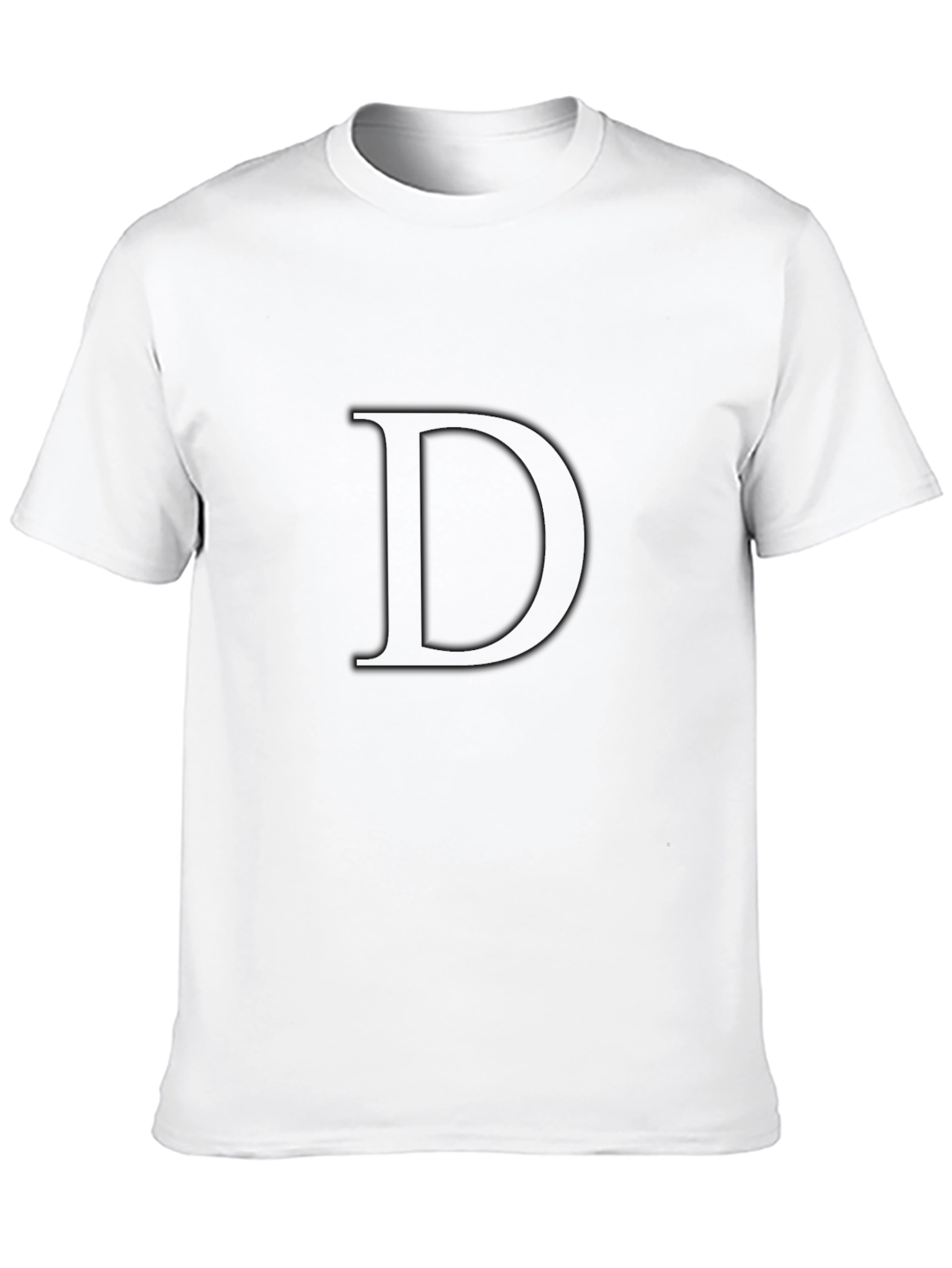 Mens Black T-Shirt with Letter D Design