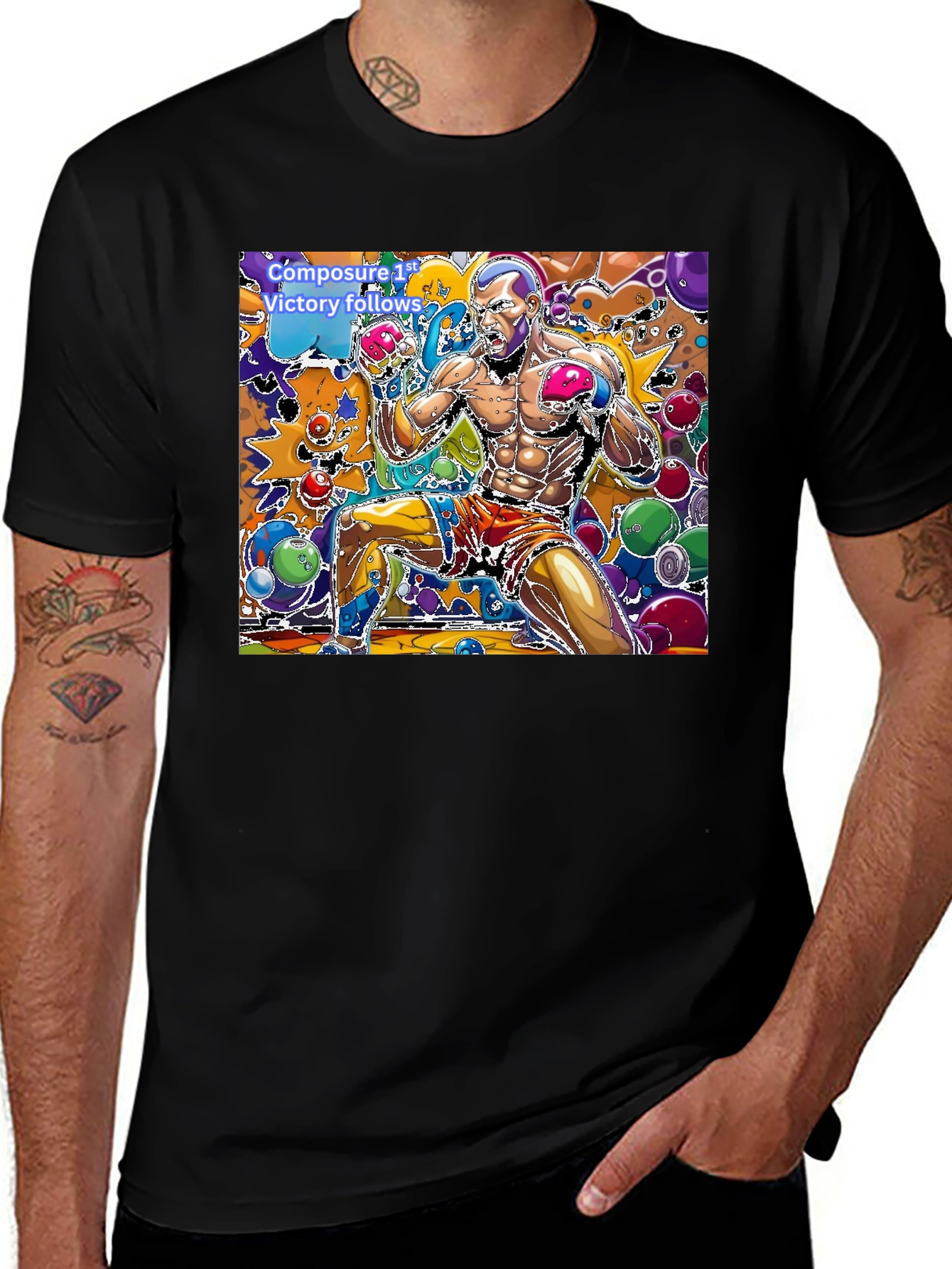 Fighter Graphic Tee - Composure & Victory Design