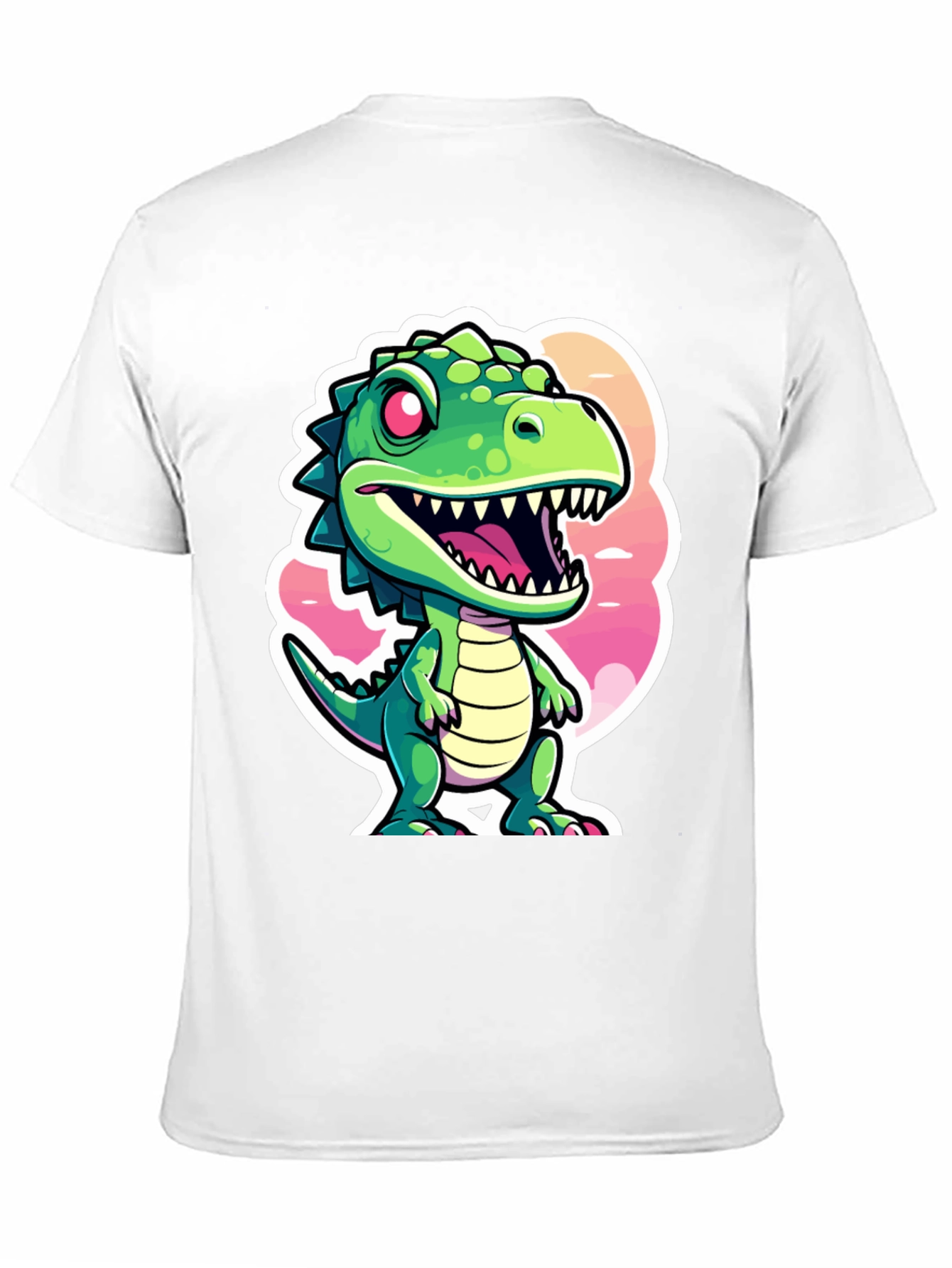 Cartoon Dino Graphic Tee - Black