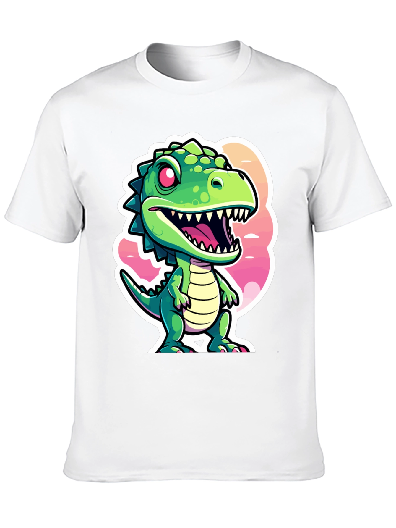 Cartoon Dino Graphic Tee - Black