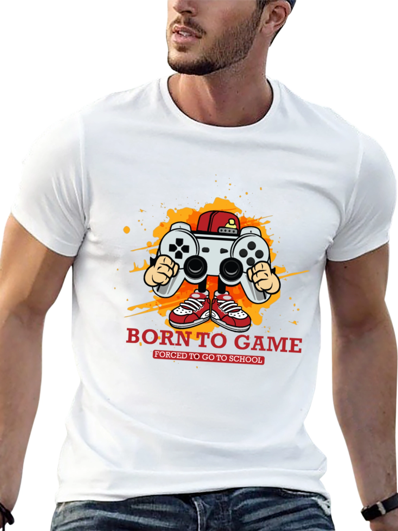 Born to Game Black Graphic Tee