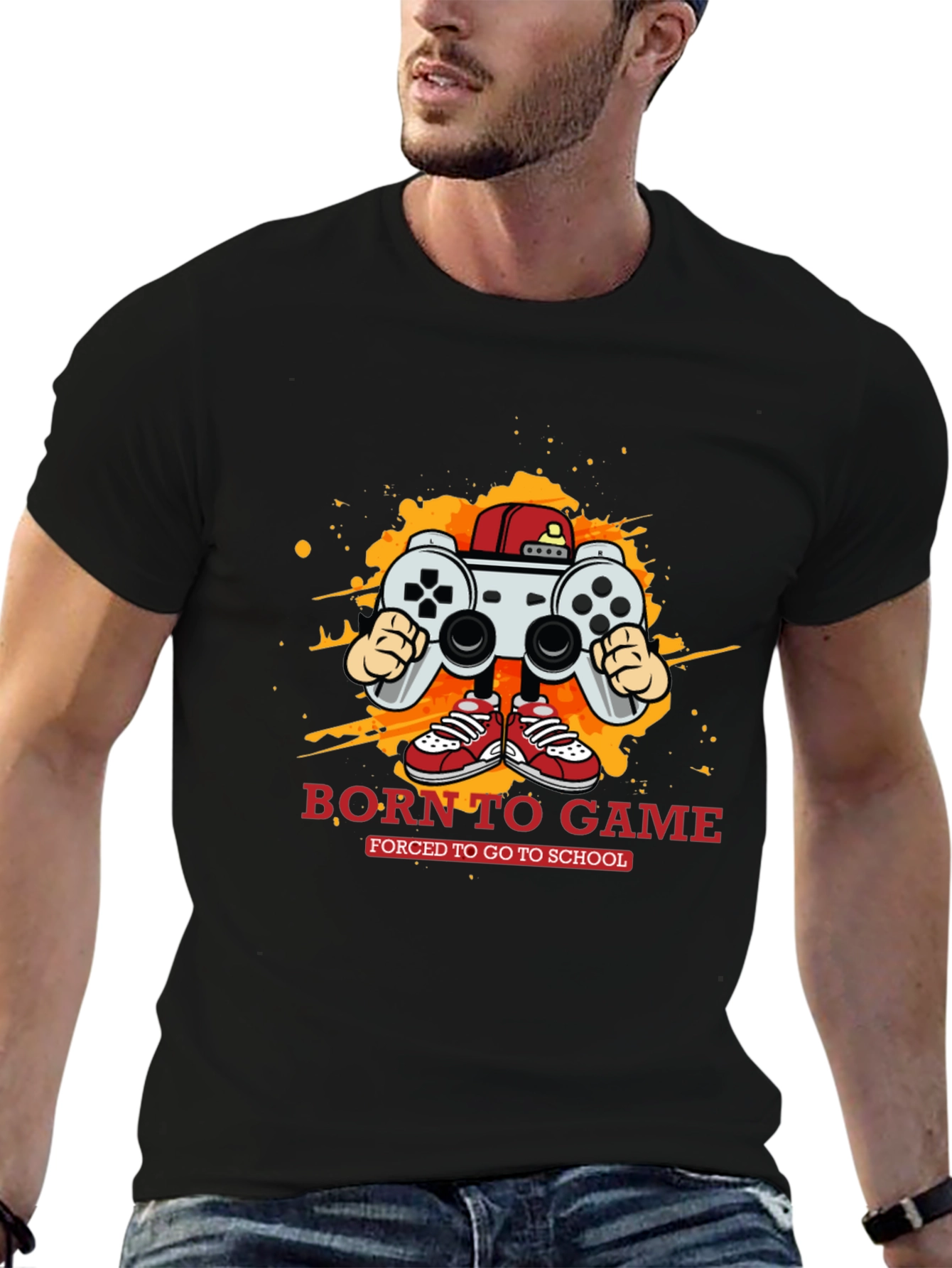 Born to Game Black Graphic Tee