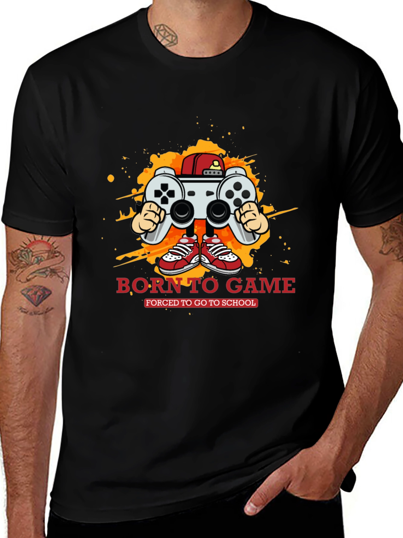 Born to Game Black Graphic Tee