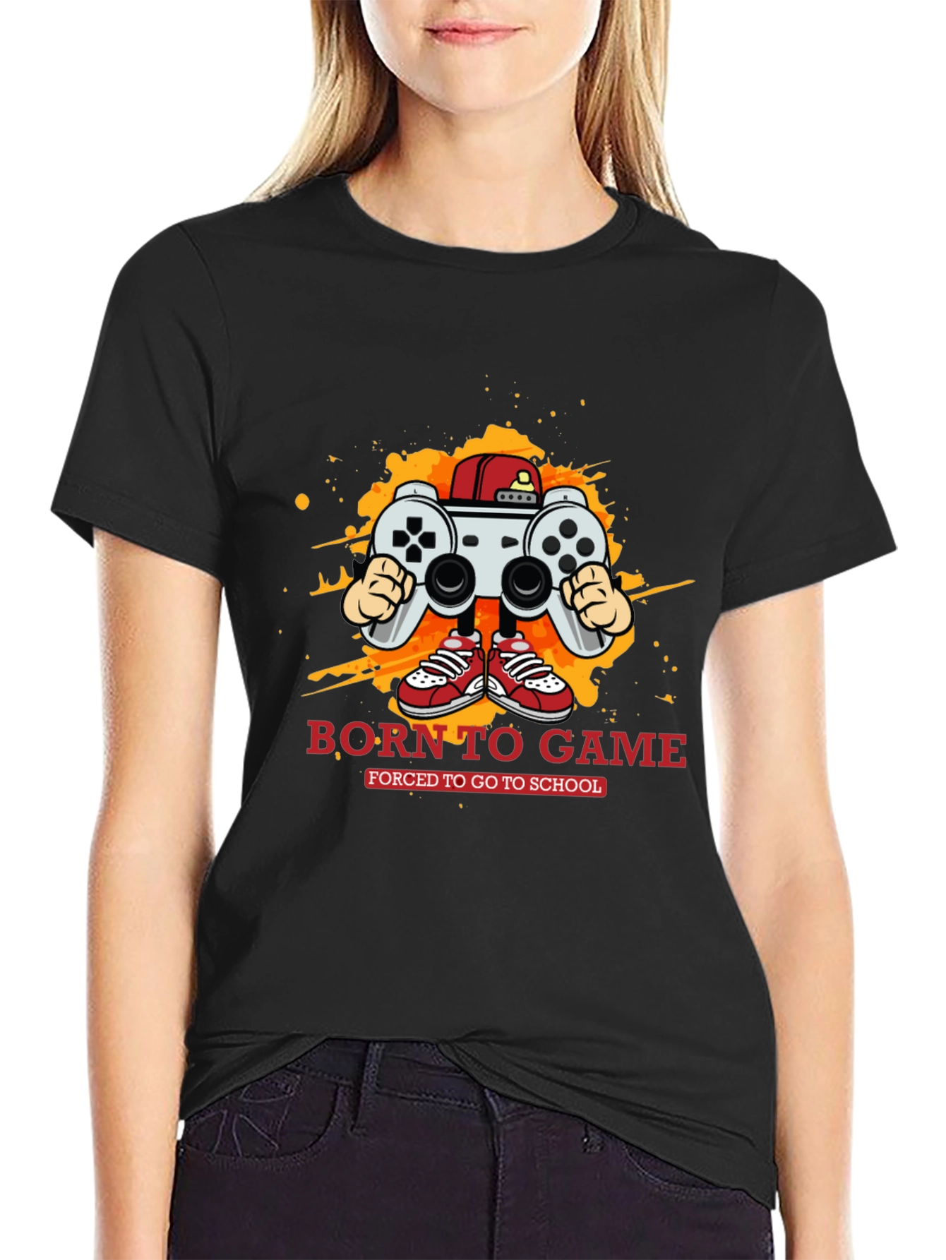 Born to Game Black Graphic Tee