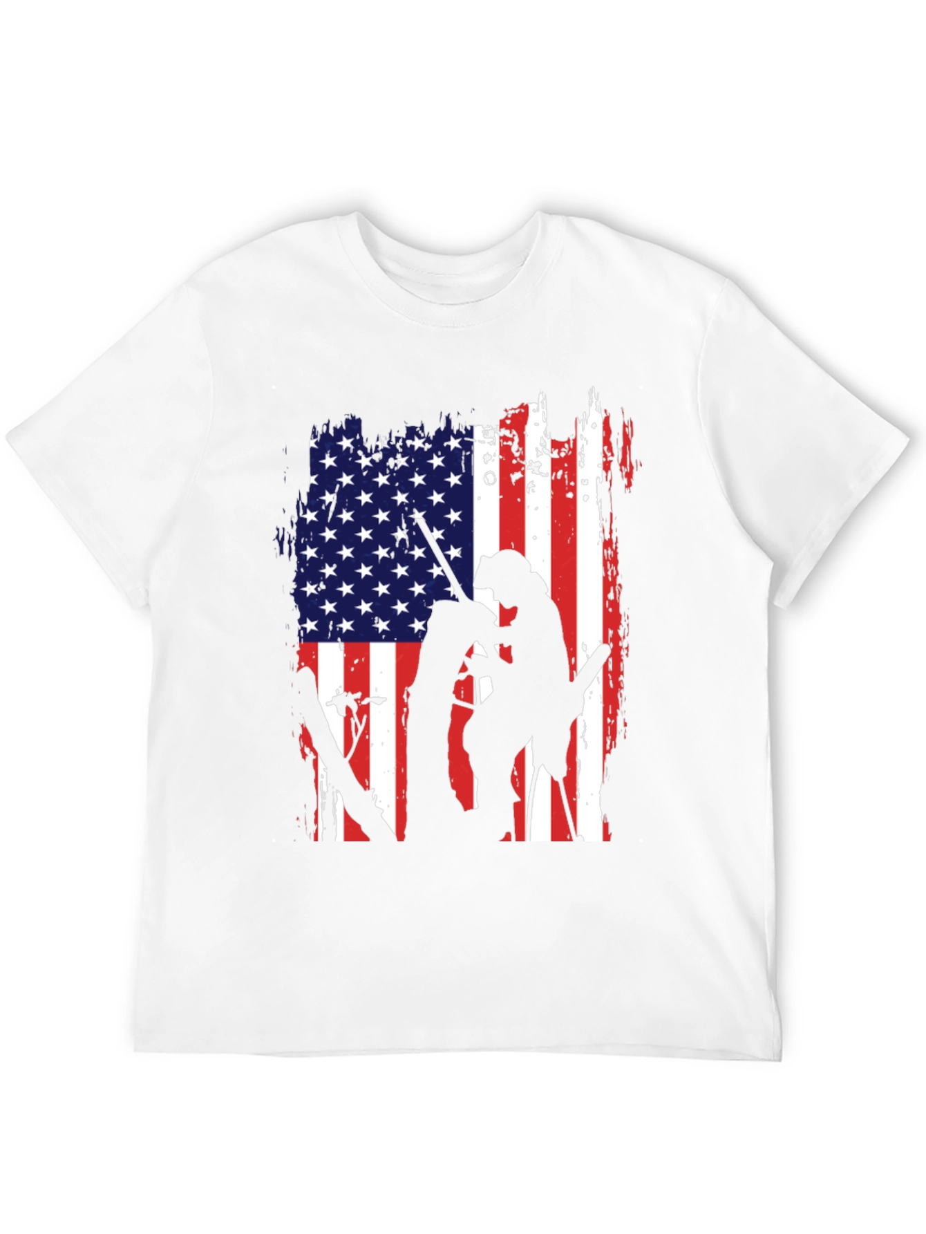 American Flag Silhouette Veteran Graphic T-Shirt