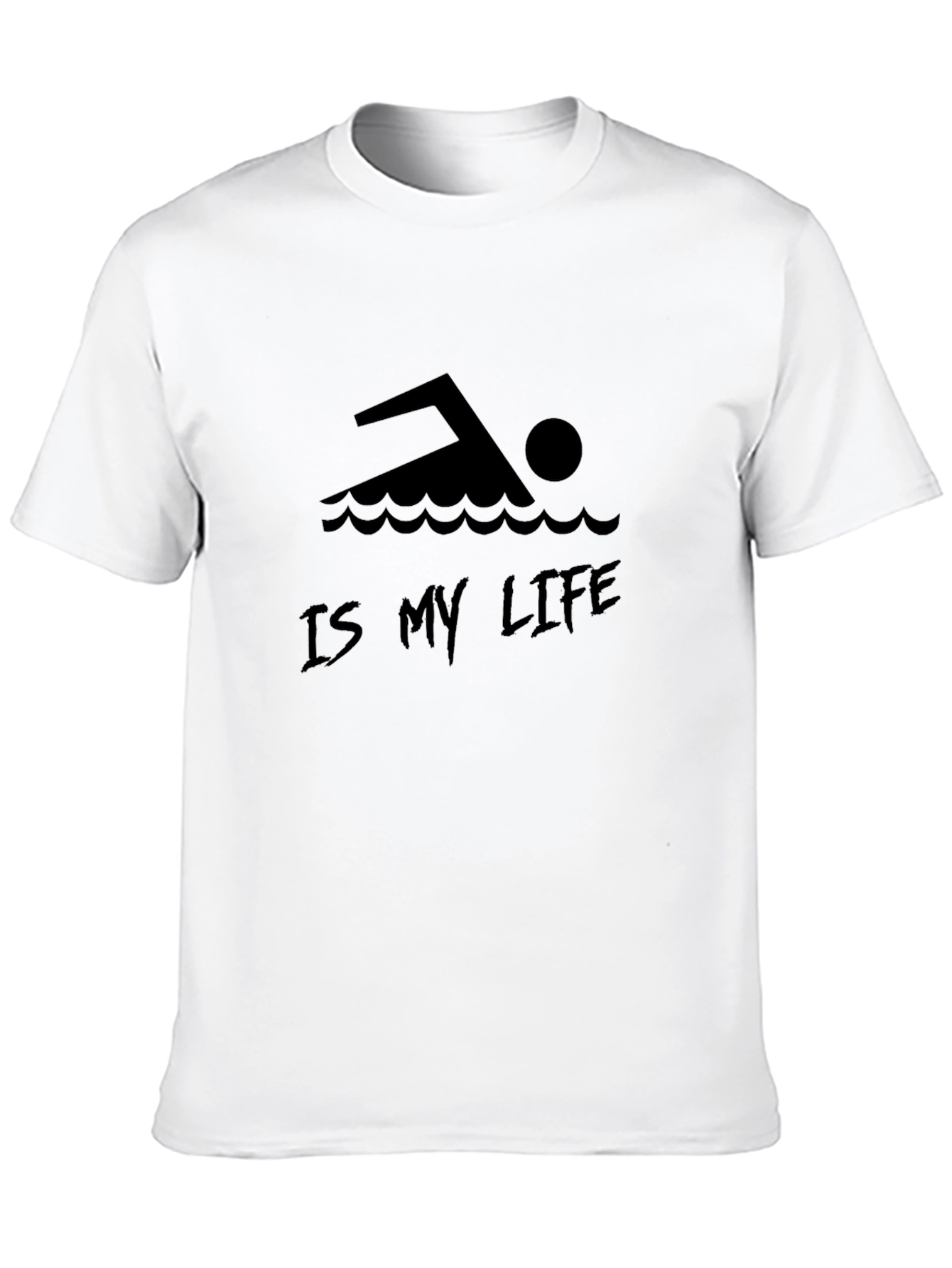 Swimming is My Life Black Graphic Tee