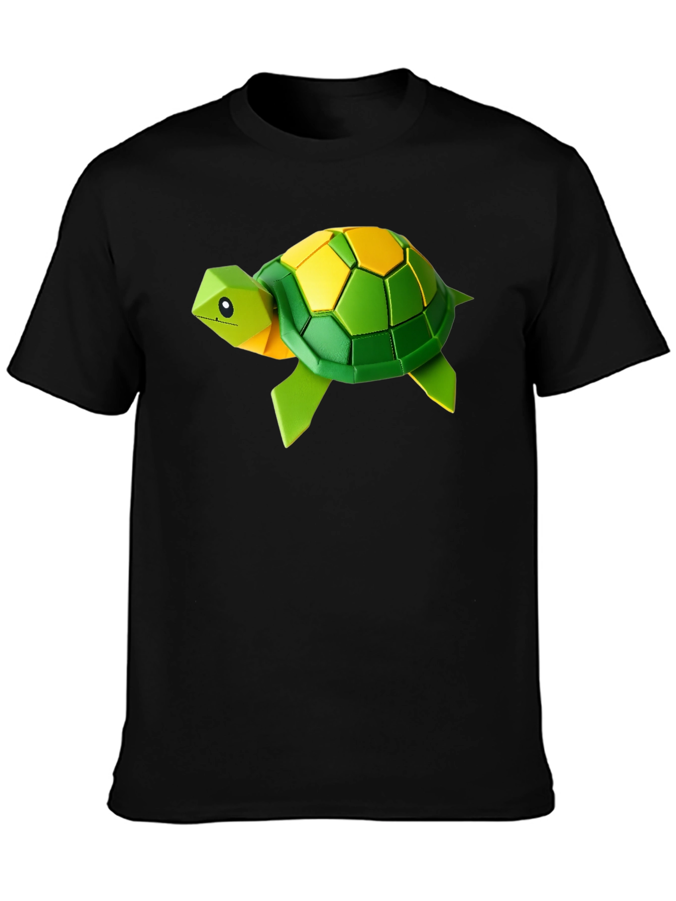 Geometric Turtle Graphic Tee - Stylish Black T-Shirt