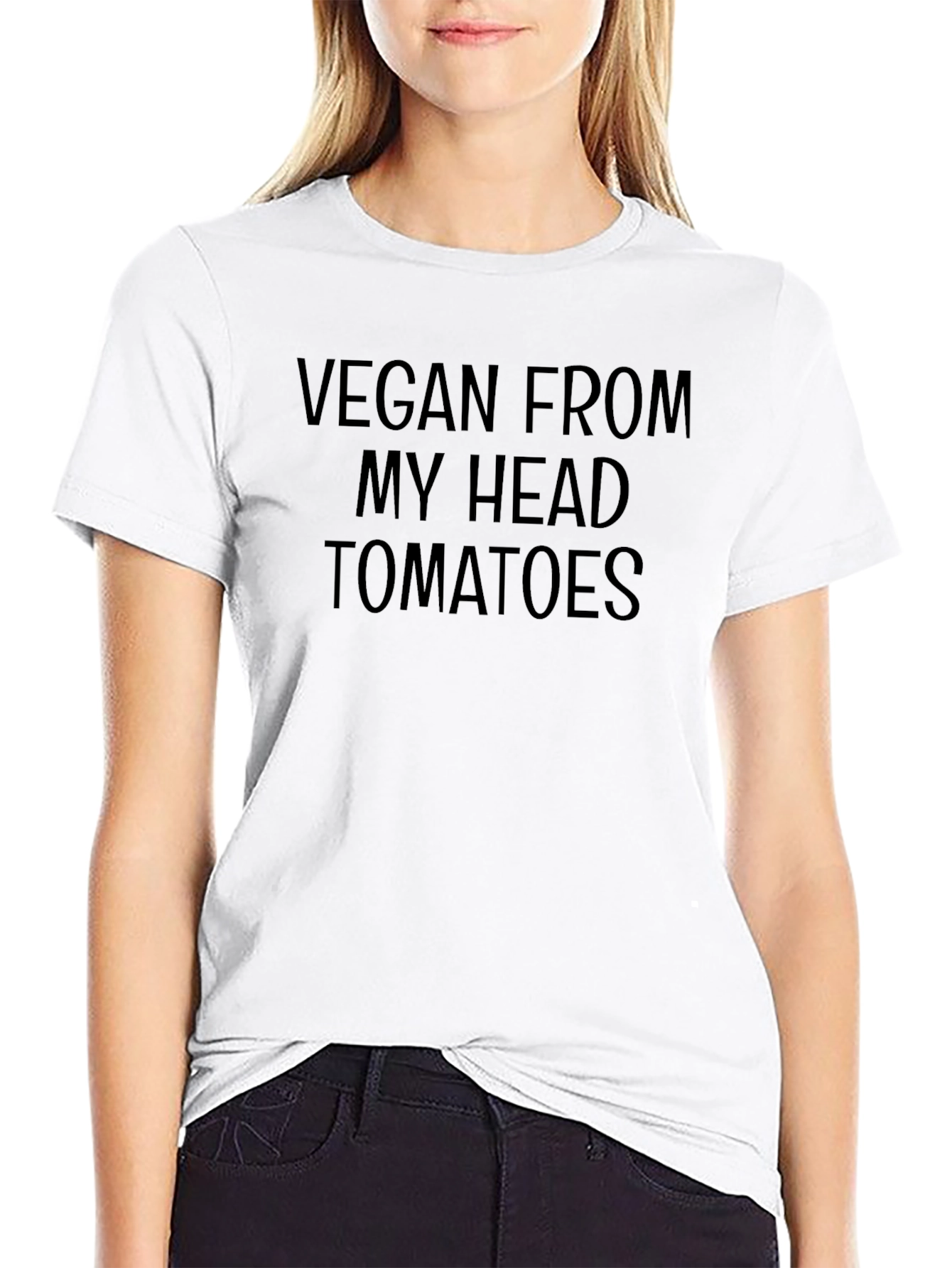 Vegan From My Head Tomatoes T-Shirt - Black