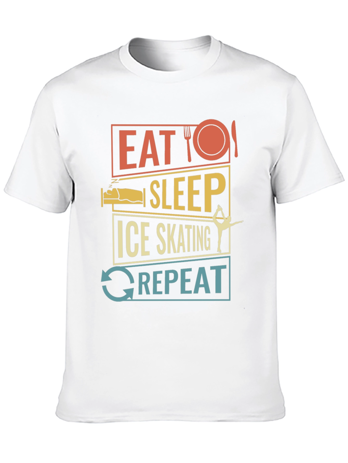 Eat Sleep Ice Skating Repeat Graphic T-Shirt