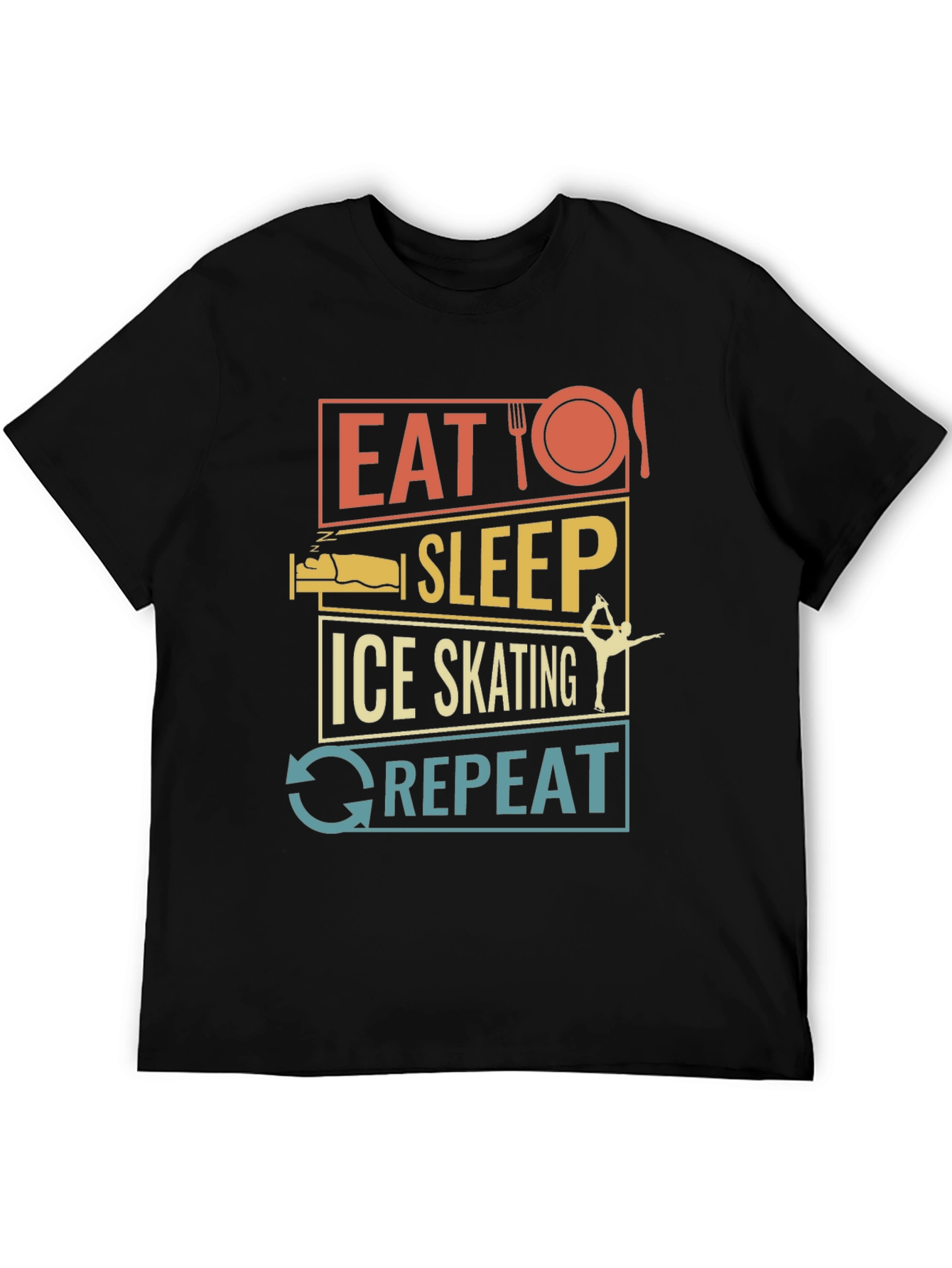 Eat Sleep Ice Skating Repeat Graphic T-Shirt