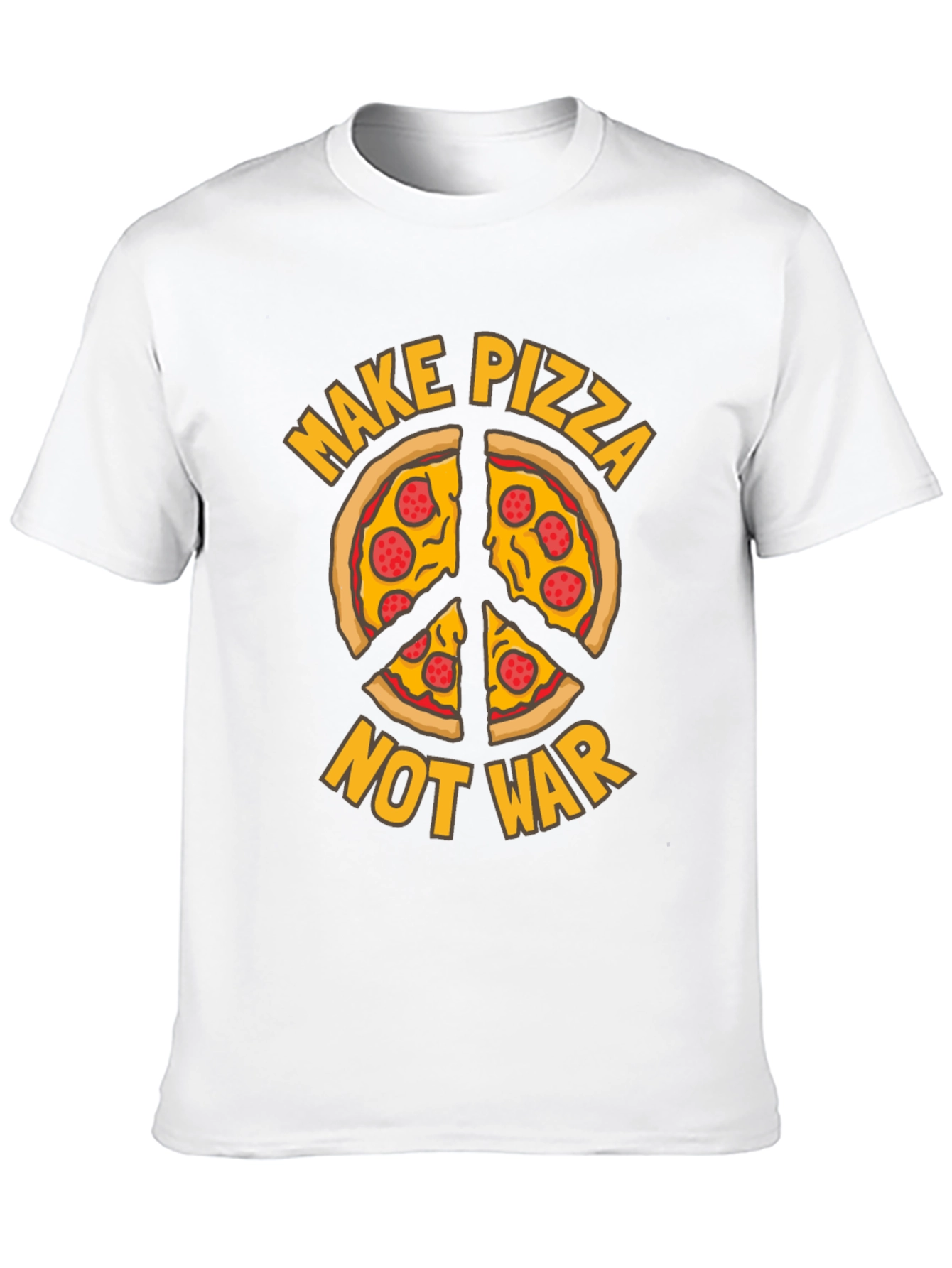 Make Pizza Not War T-Shirt Peace Sign Foodie Tee