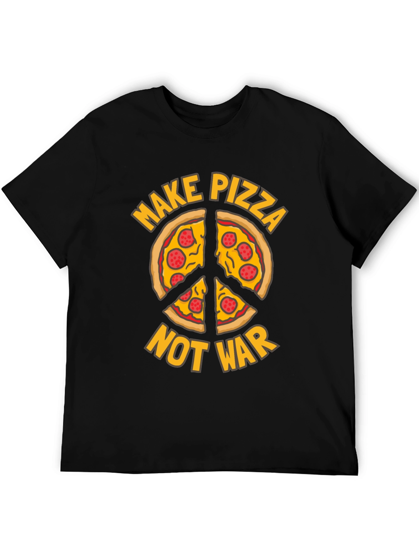 Make Pizza Not War T-Shirt Peace Sign Foodie Tee