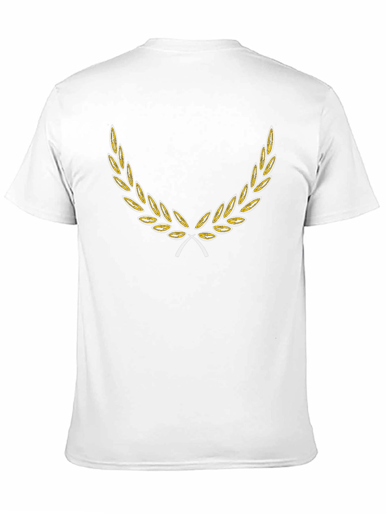 Black T-Shirt with Golden Laurel Wreath Design