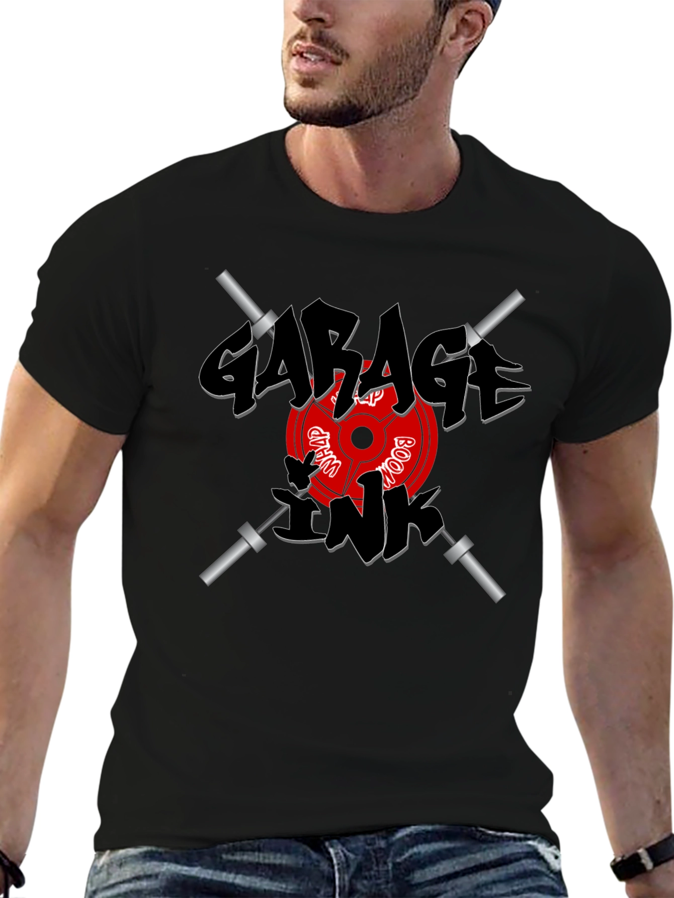 Garage Ink Workout T-Shirt - Black Weightlifting Tee