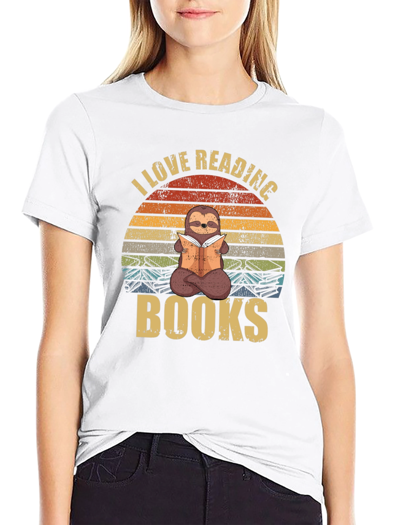 I Love Reading Books Sloth T-Shirt