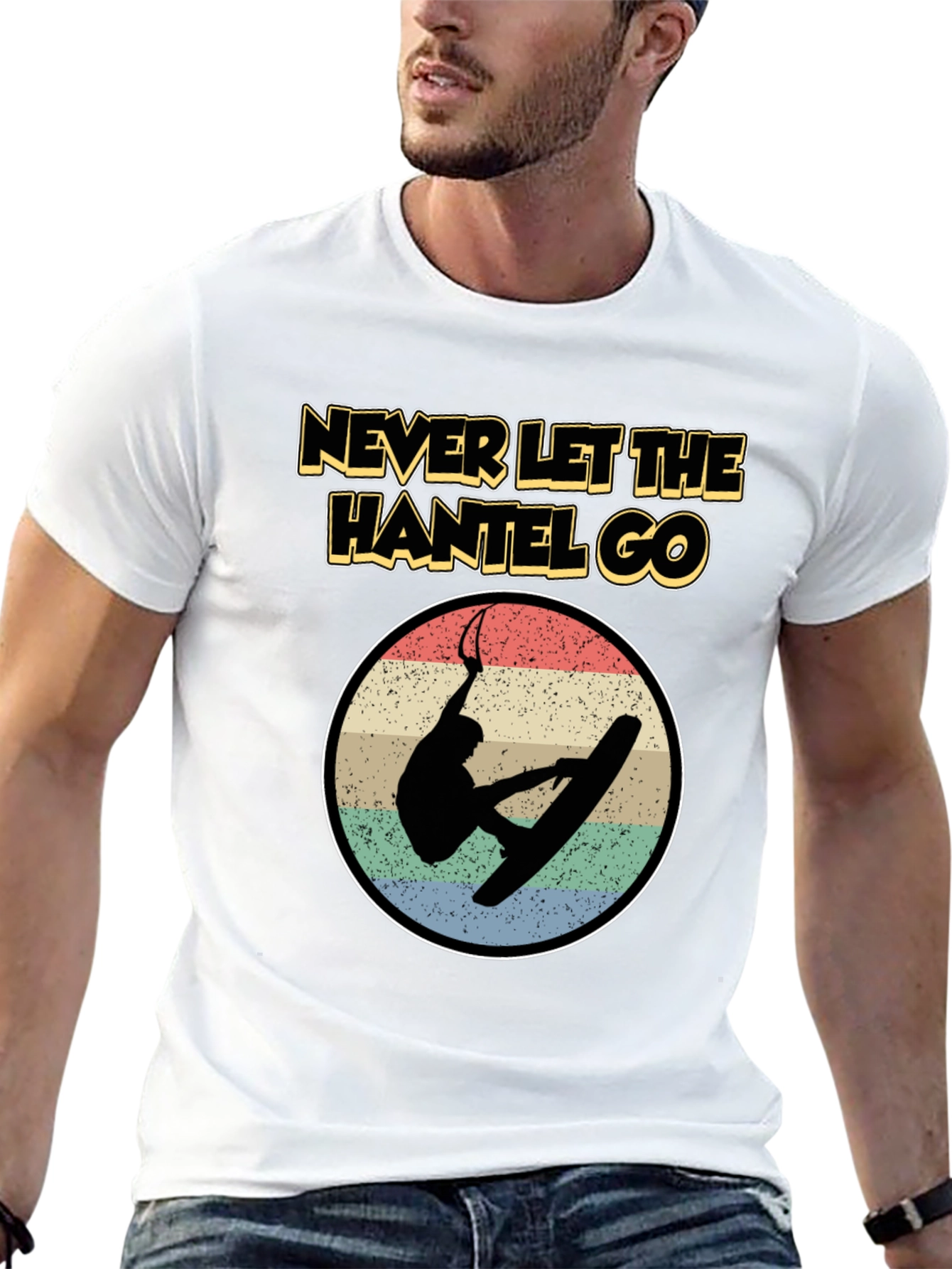 Never Let The Hantel Go - Wakeboard T-Shirt