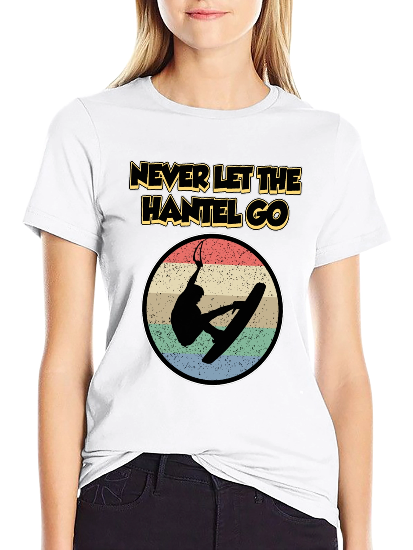 Never Let The Hantel Go - Wakeboard T-Shirt