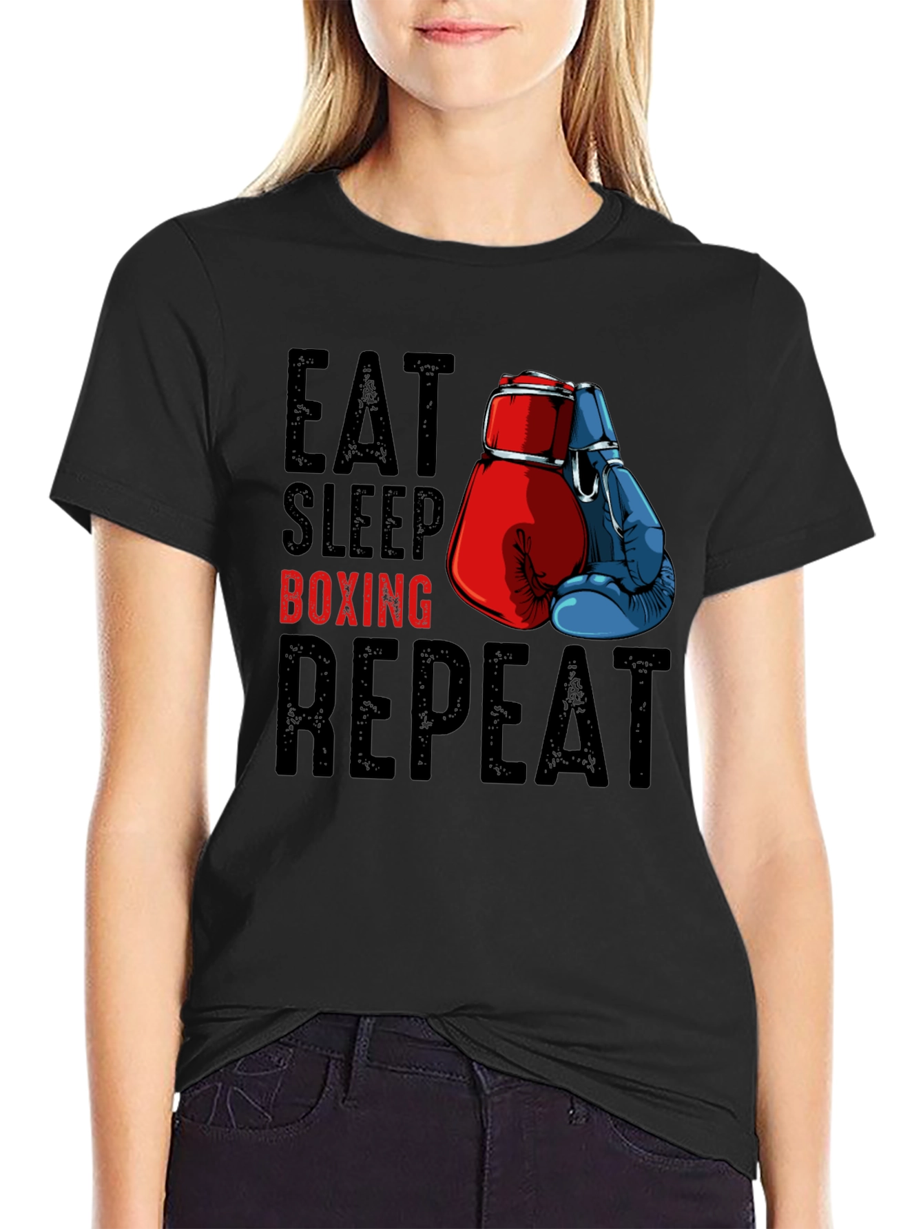 Eat Sleep Boxing Repeat Graphic Tee