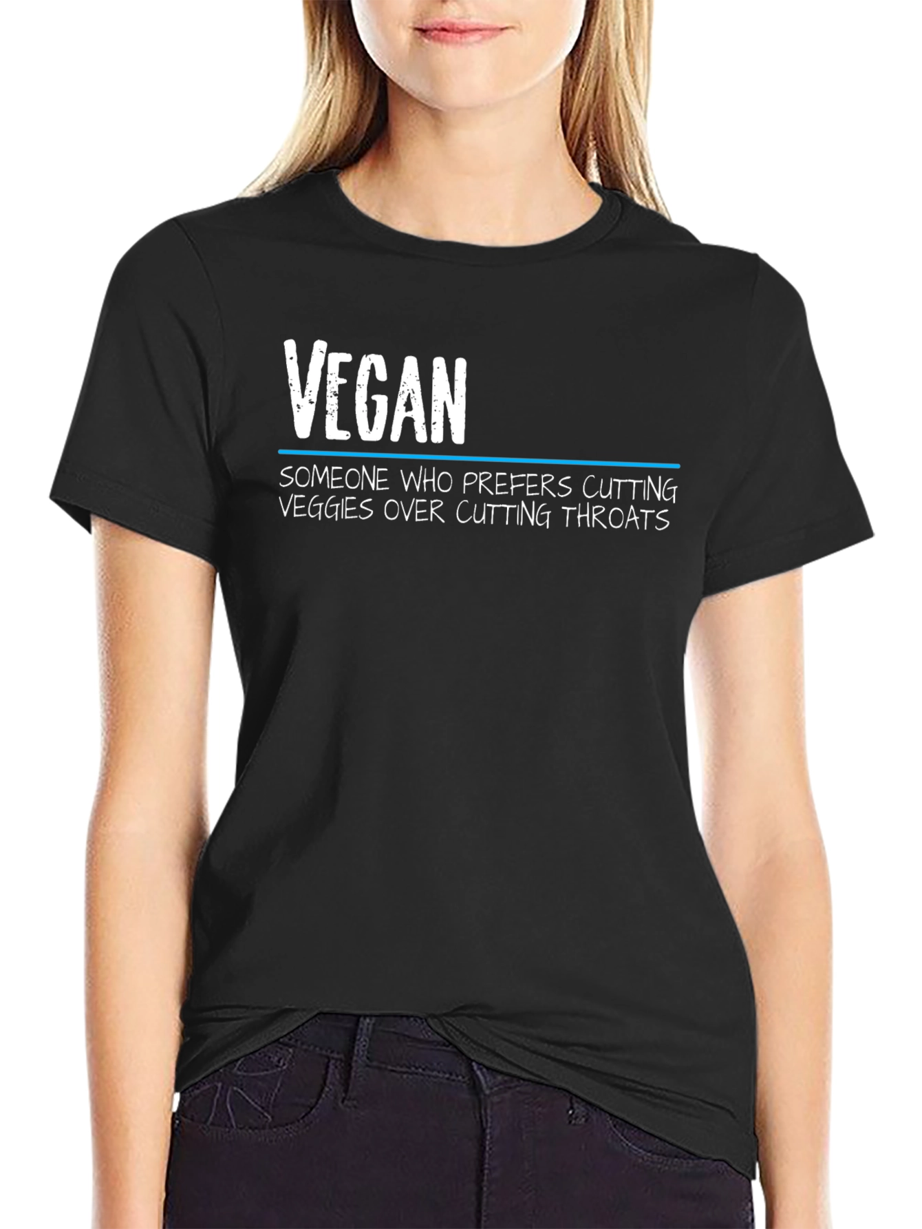 Vegan Statement Graphic Tee - Cutting Veggies