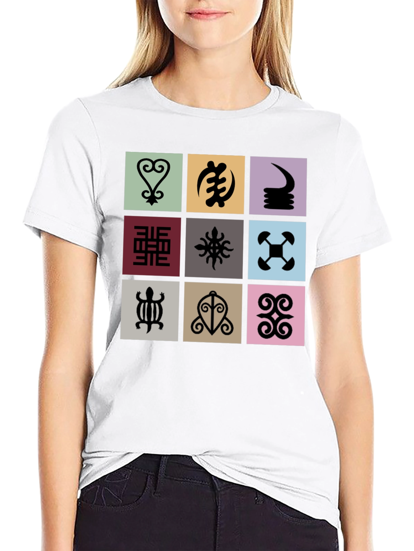 Adinkra Symbols Black T-Shirt - Cultural Graphic Tee