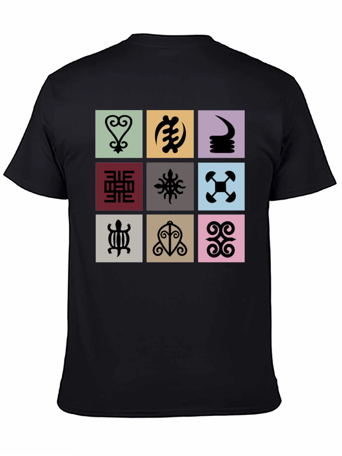 Adinkra Symbols Black T-Shirt - Cultural Graphic Tee