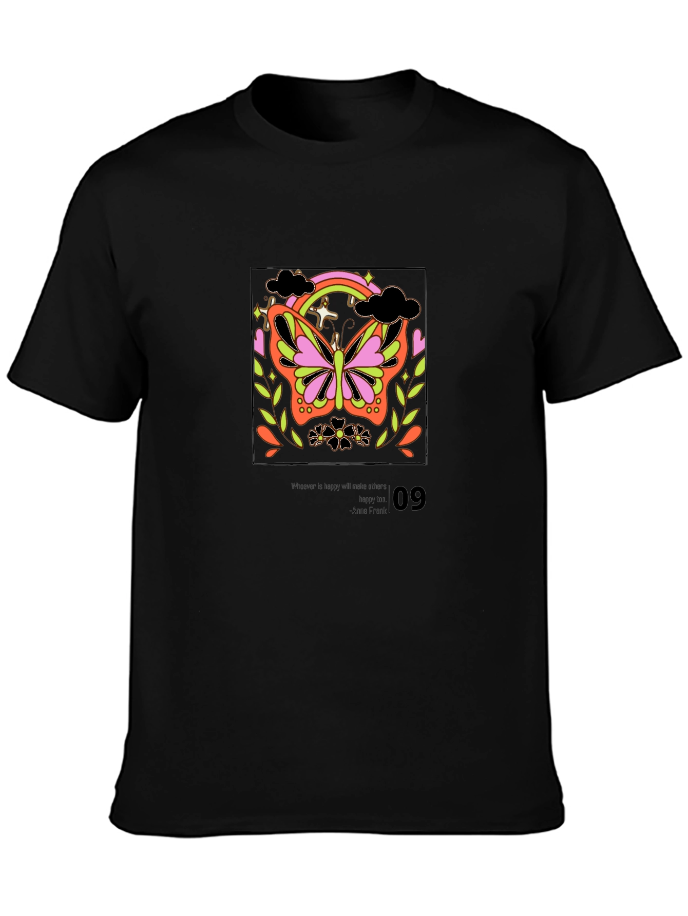 Butterfly Graphic Black T-Shirt