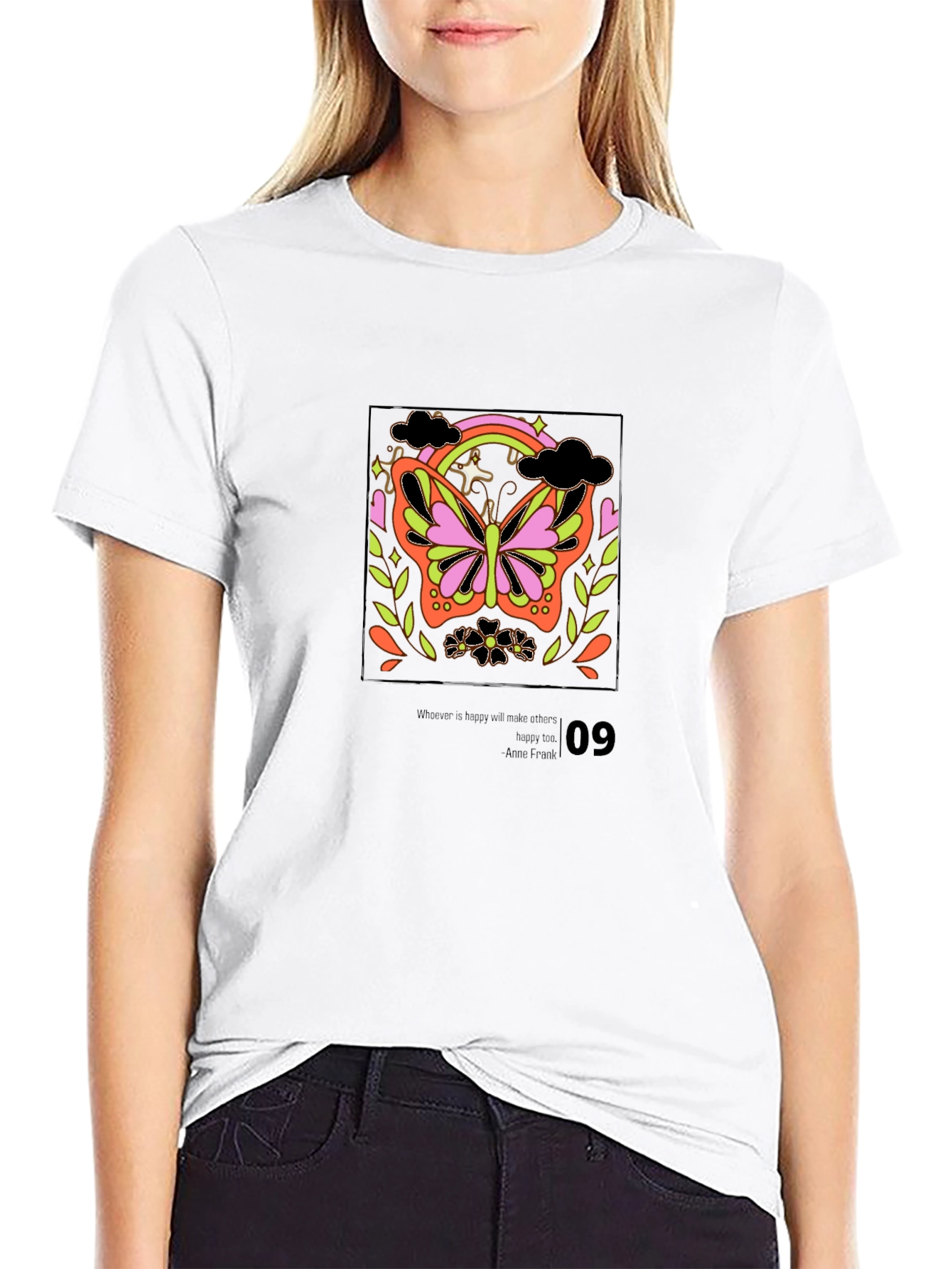 Butterfly Graphic Black T-Shirt