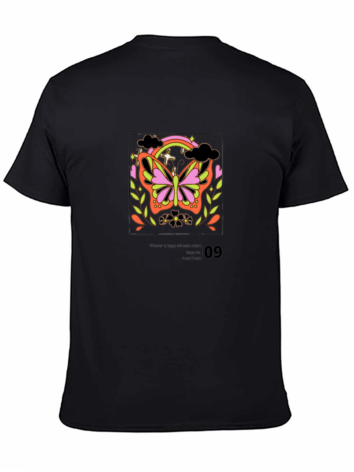 Butterfly Graphic Black T-Shirt