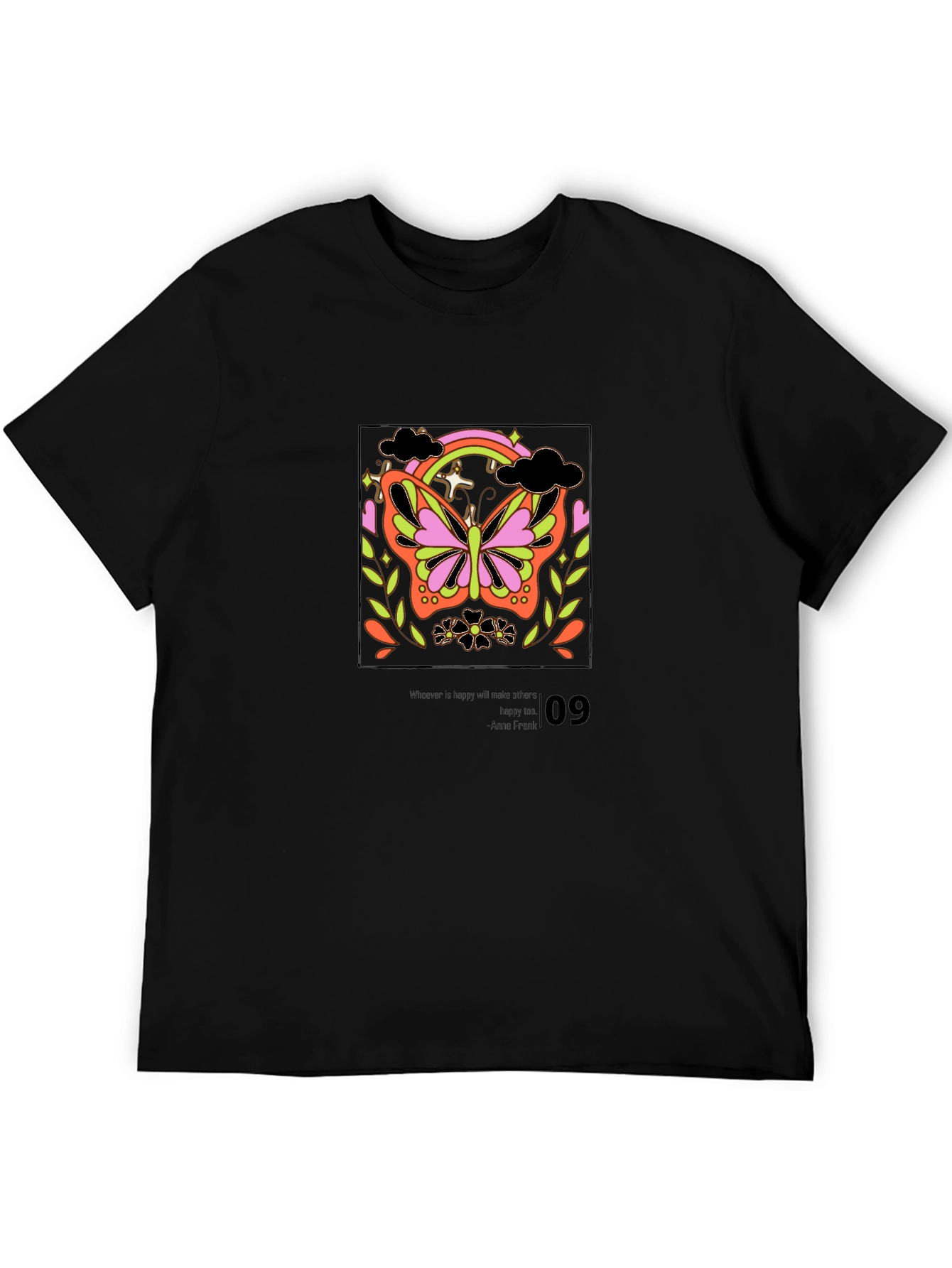 Butterfly Graphic Black T-Shirt
