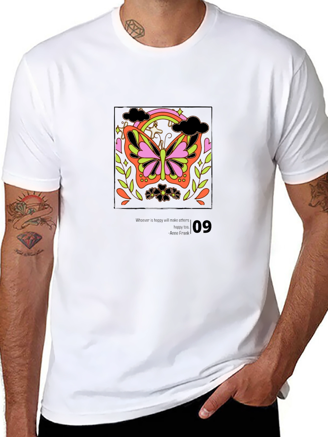 Butterfly Graphic Black T-Shirt