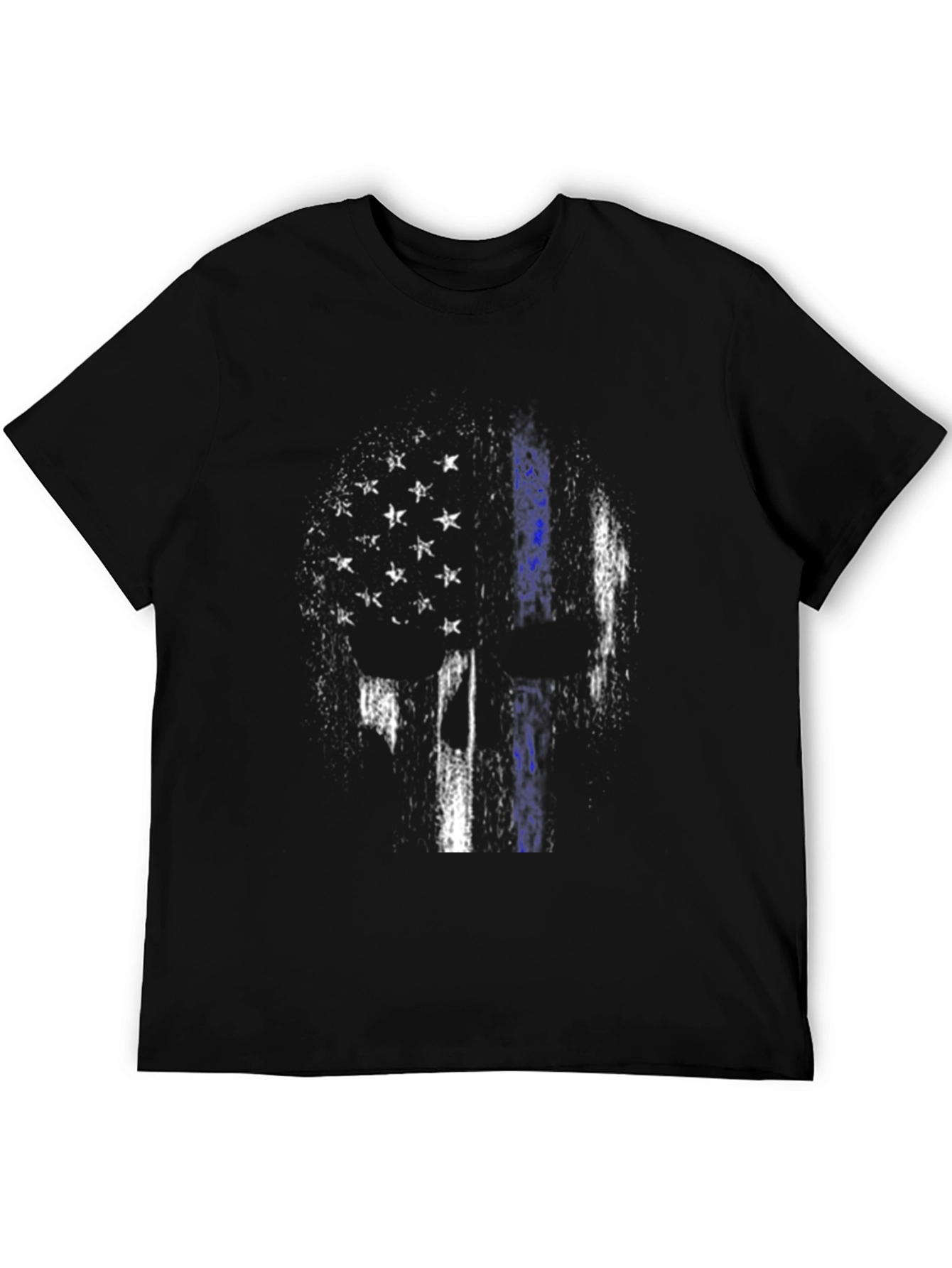 Distressed American Flag Thin Blue Line T-Shirt
