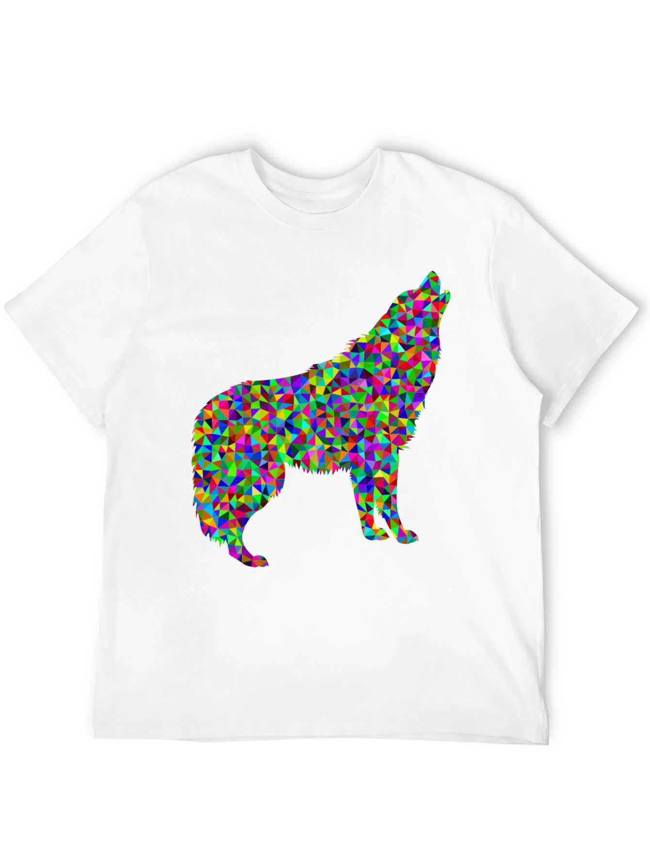 Abstract Wolf Graphic Tee - Modern Geometric Design